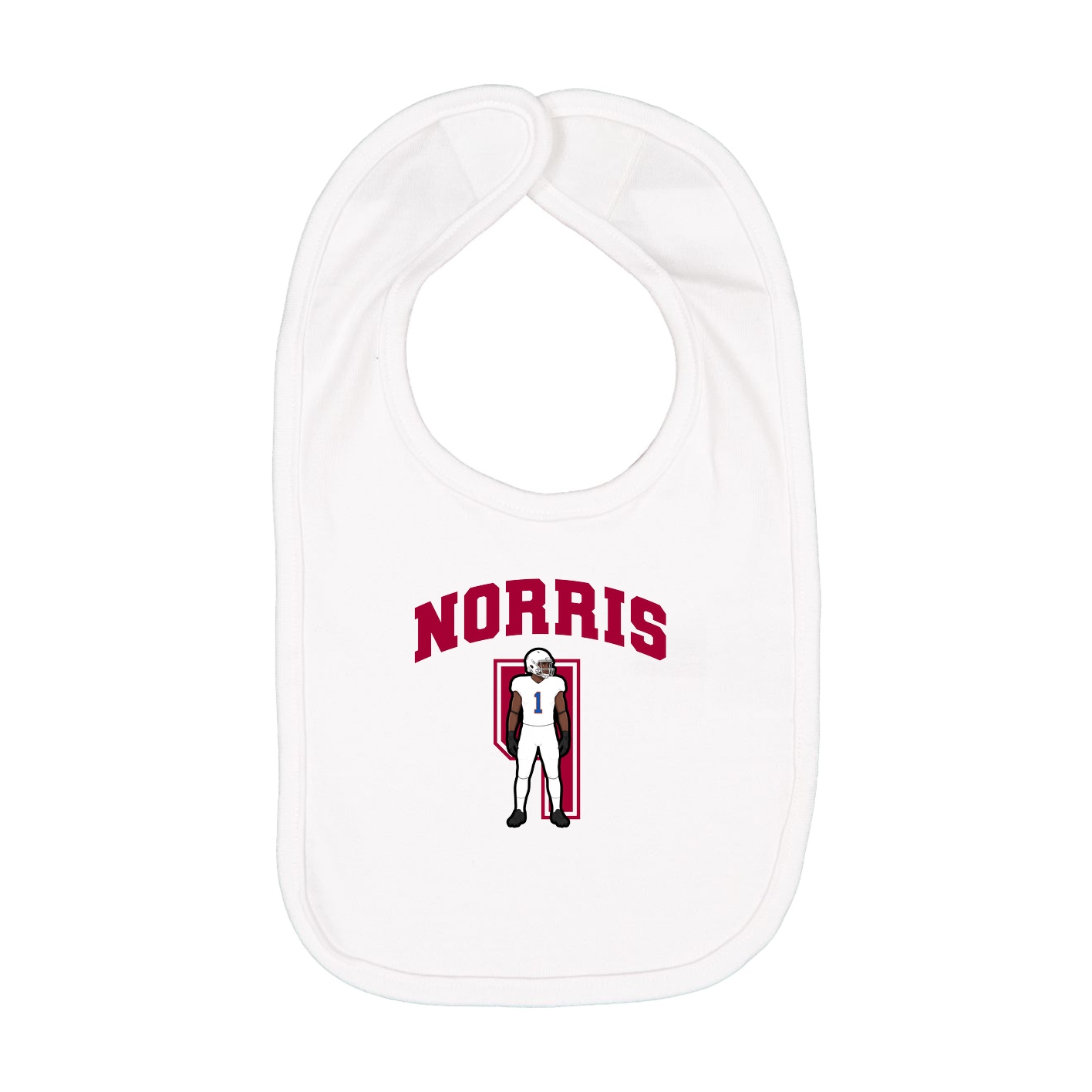 Infant Bib — Number in White