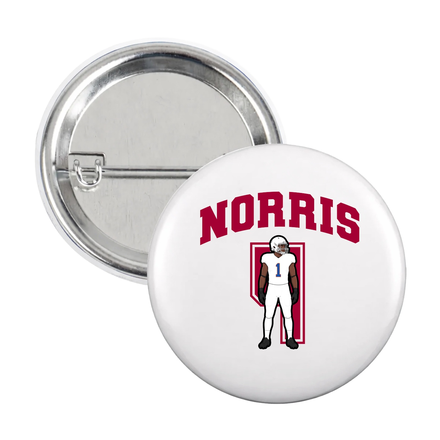 Game Day Button — Number in White