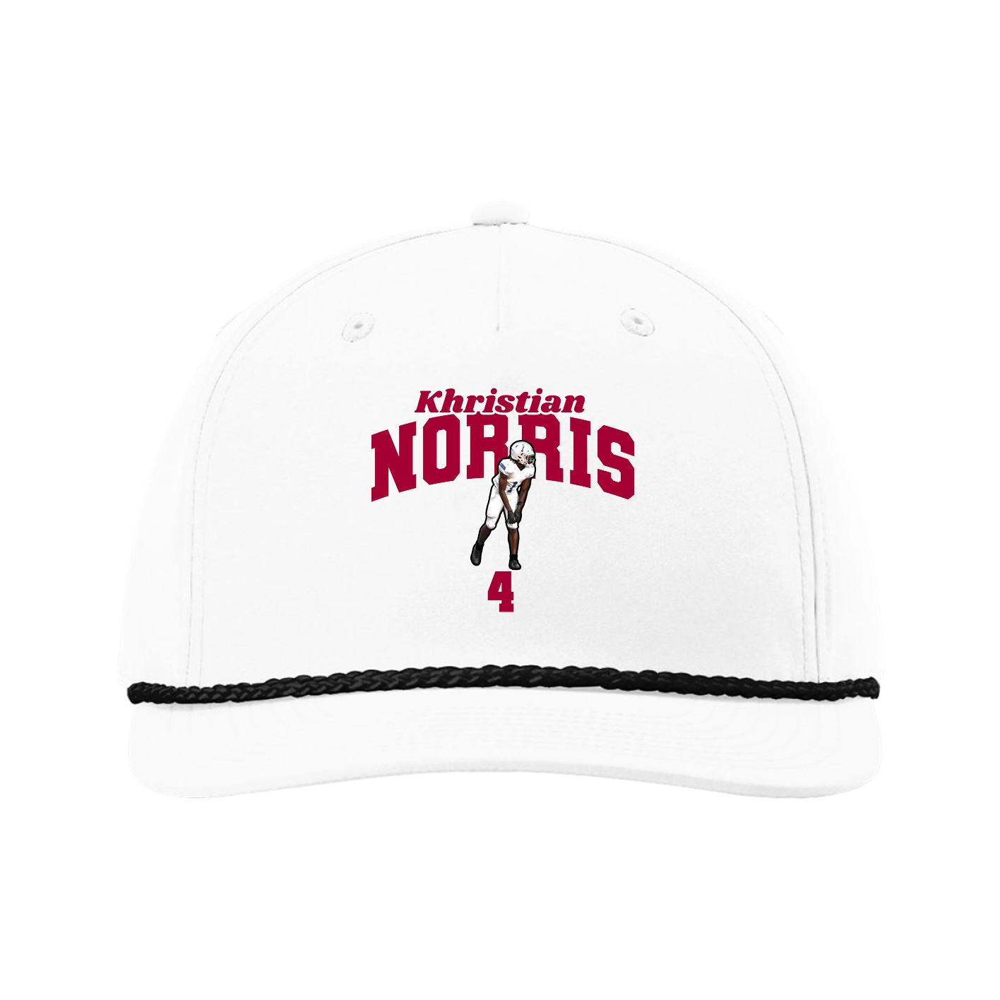 Five-Panel Classic Rope Cap — Signature Arch in White