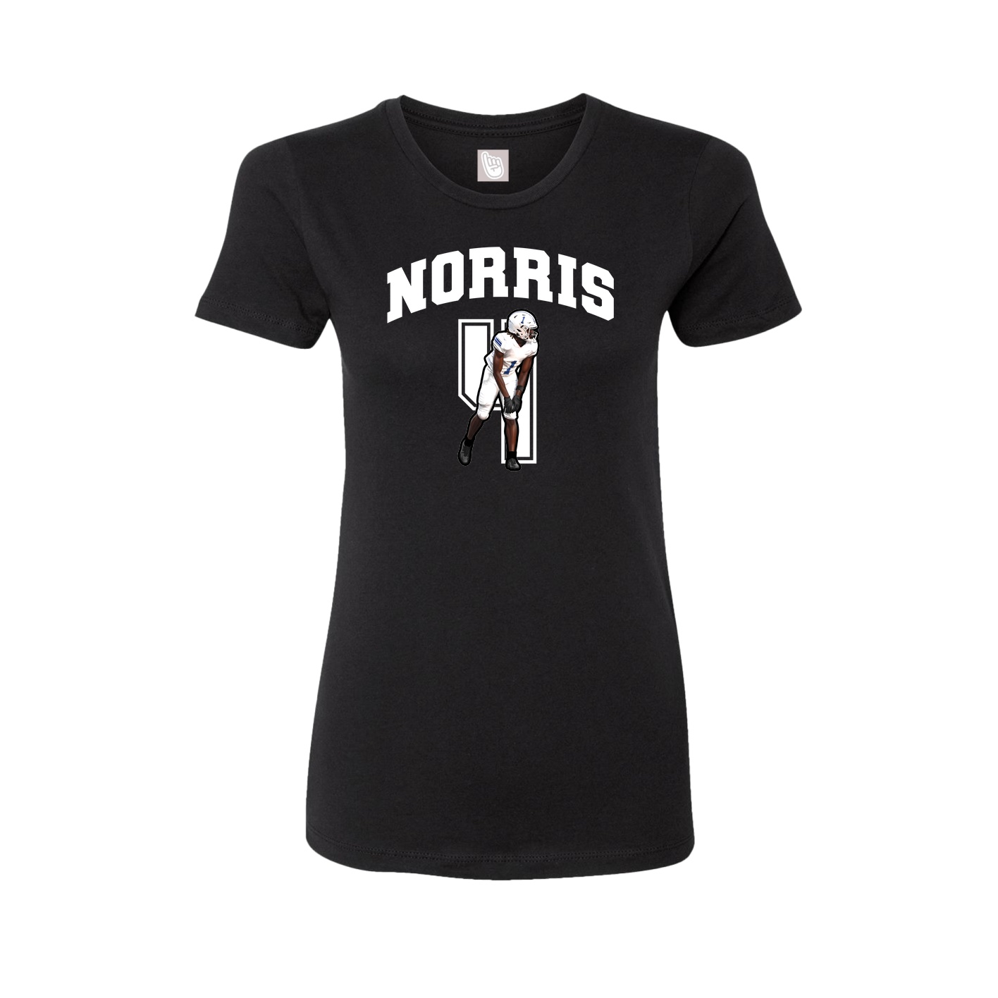 Fitted Women's Tee — Number in Black