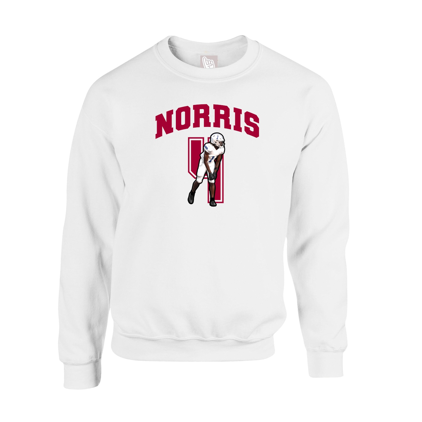 Fleece Crew — Number in White