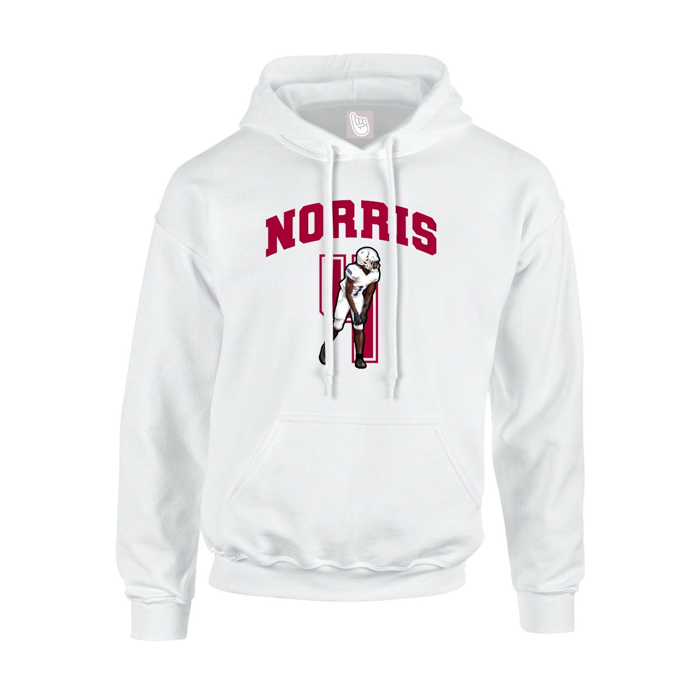 Youth Hoodie — Number in White