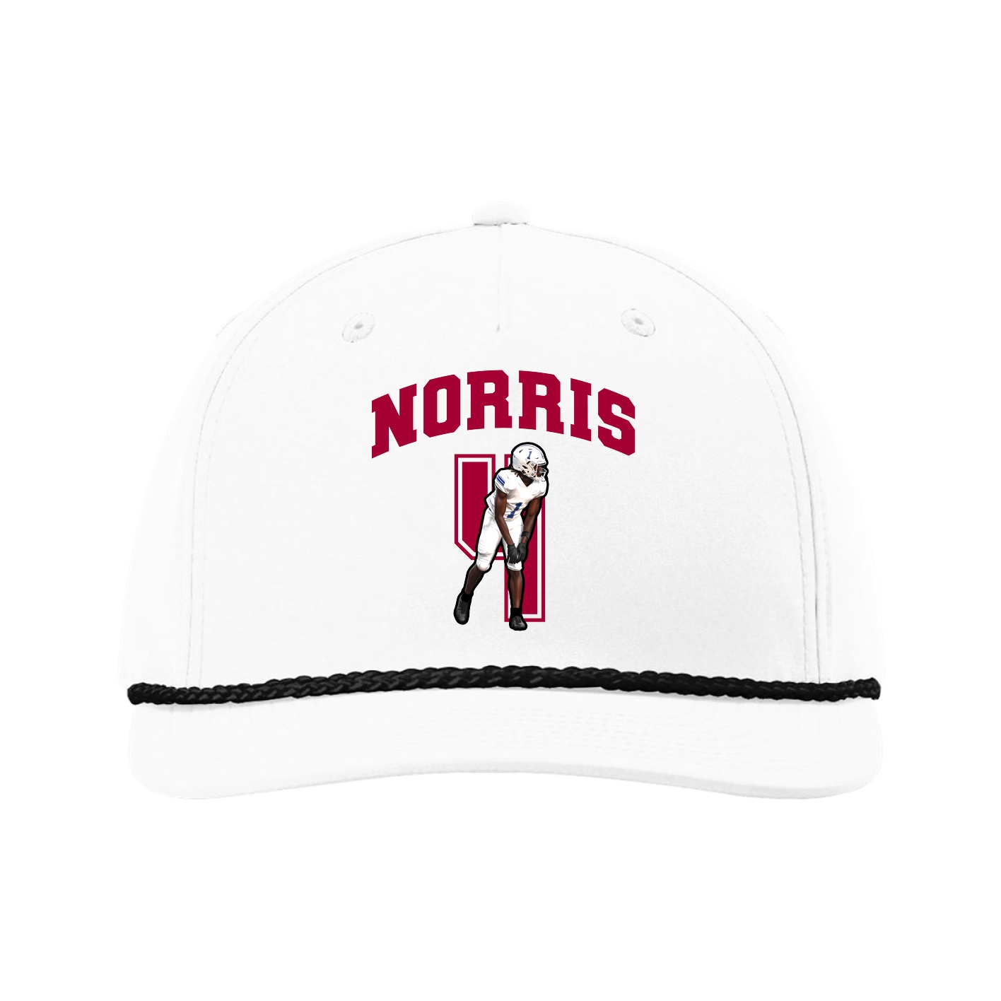 Five-Panel Classic Rope Cap — Number in White