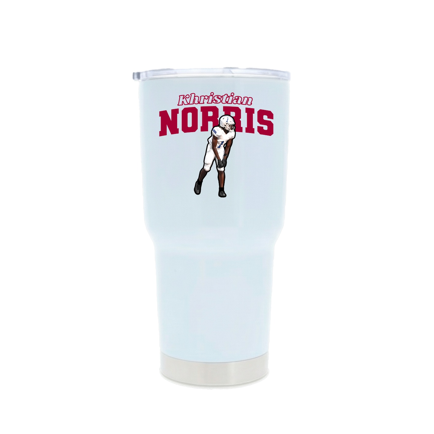 30oz Stainless Steel Tumbler — Name Arch in White