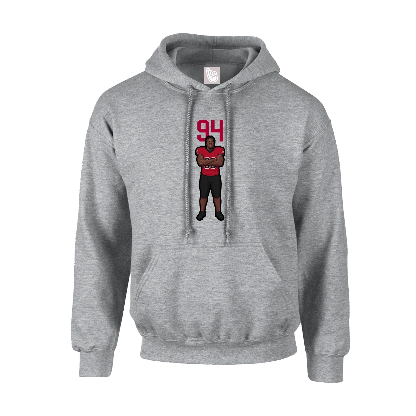 Hoodie — Number Top in Grey