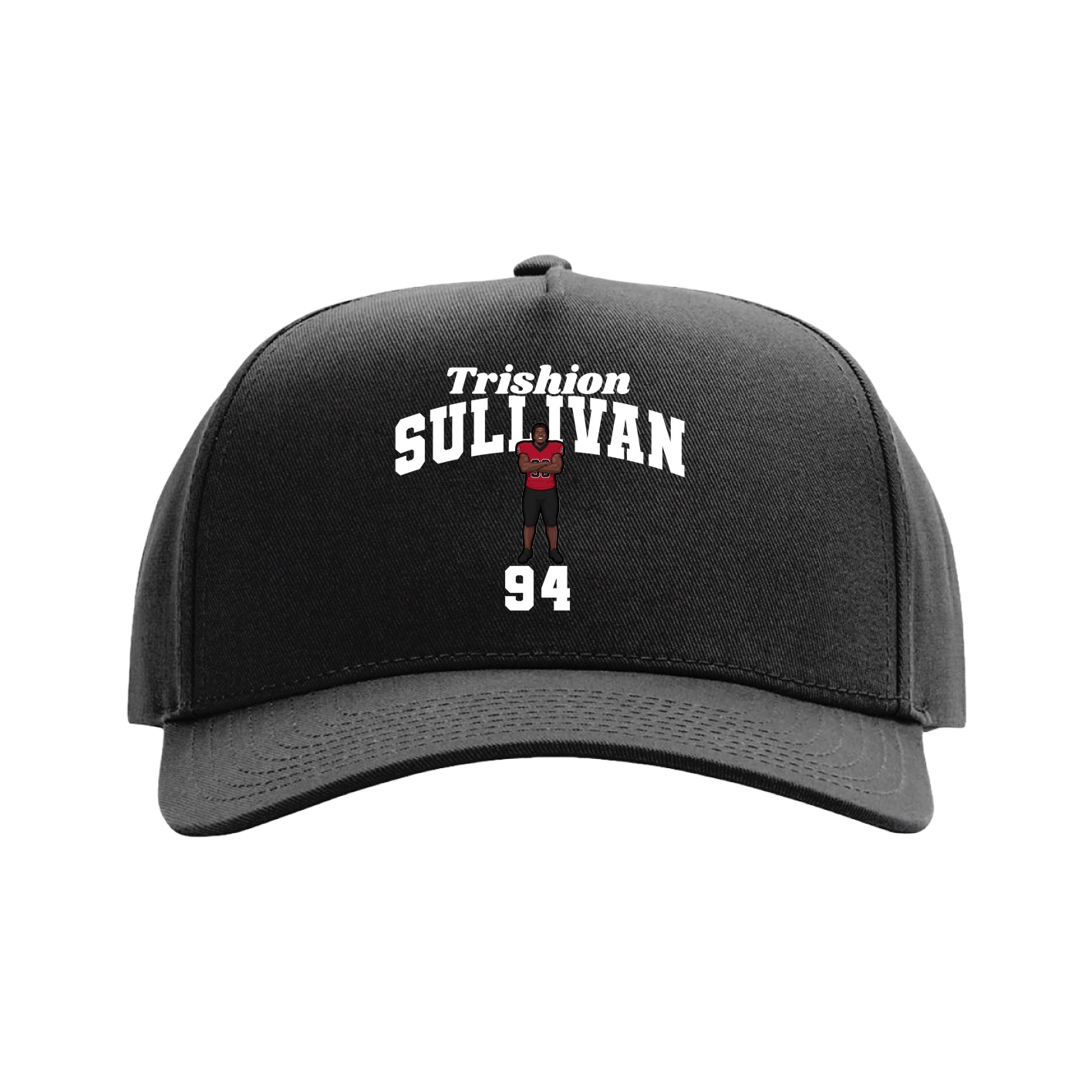 Full Fabric Five-Panel Champ Cap — Signature Arch in Black