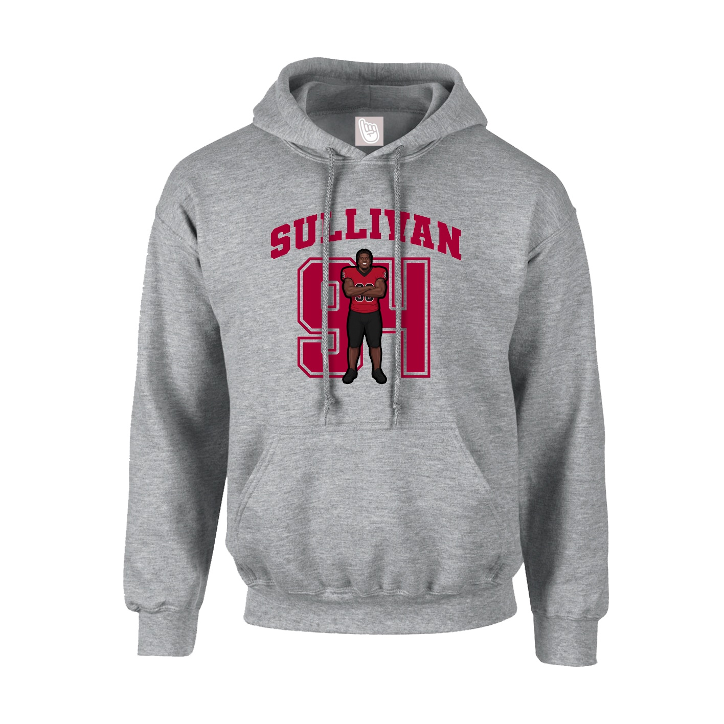 Youth Hoodie — Number in Grey