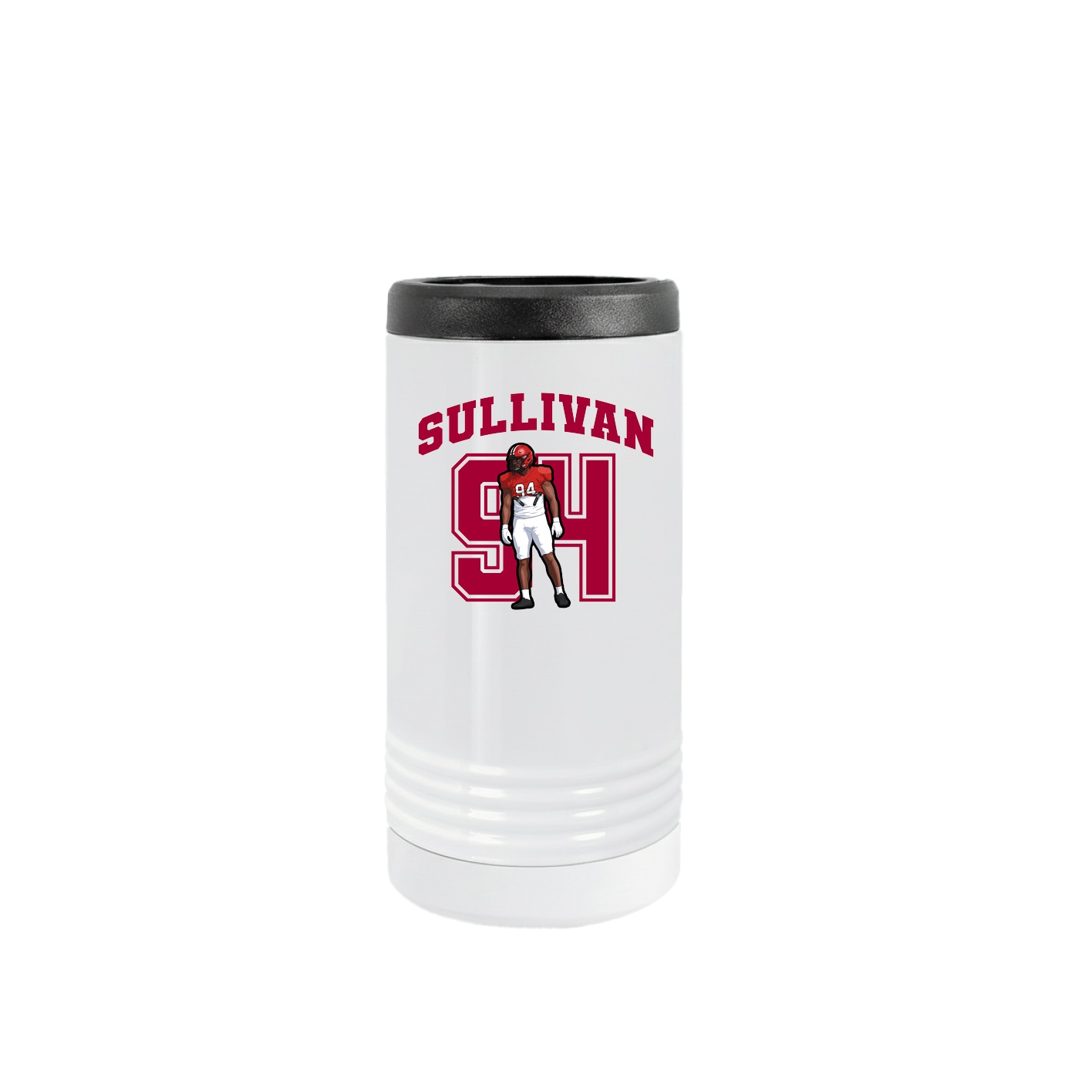 Slim Beverage Holder — Number in White