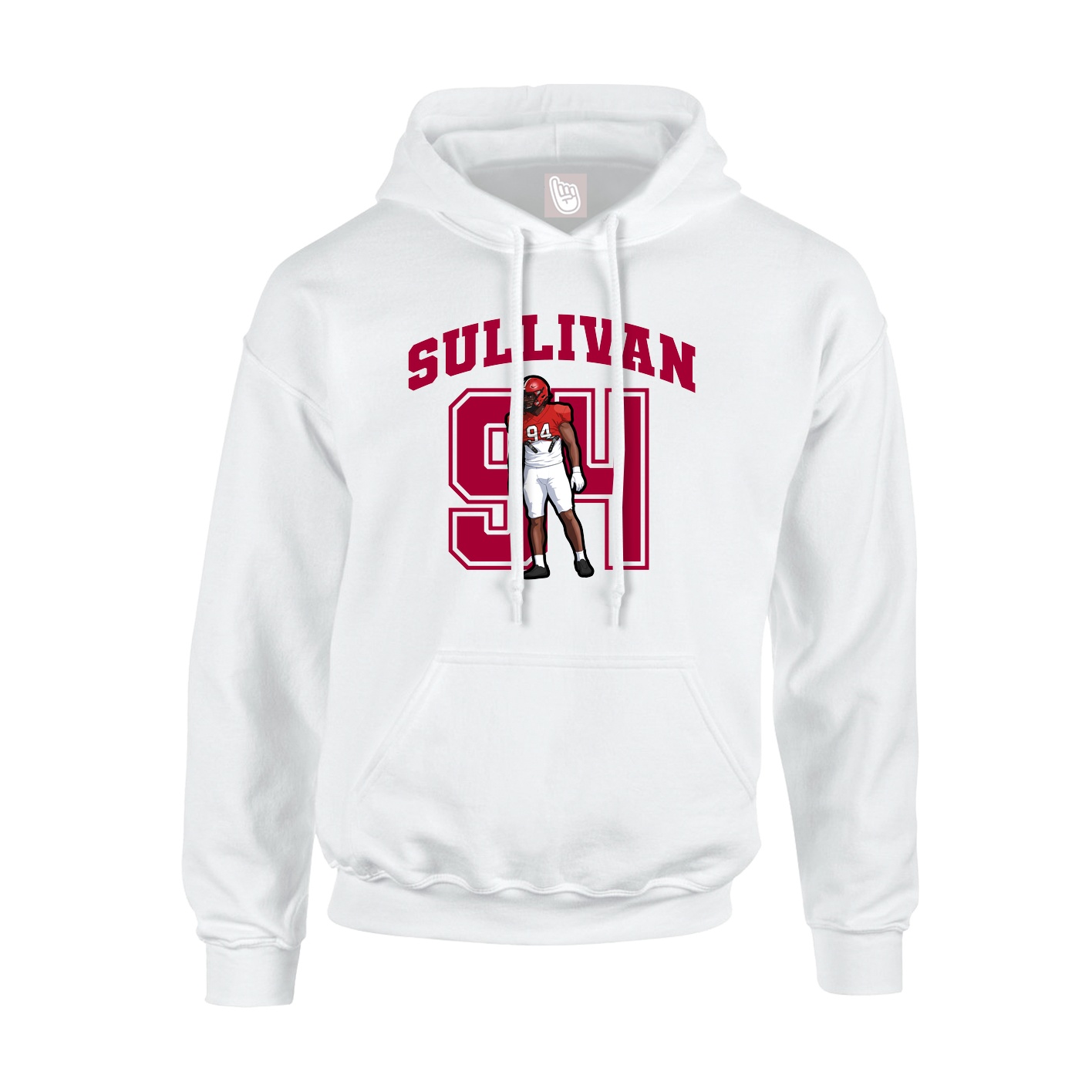 Youth Hoodie — Number in White