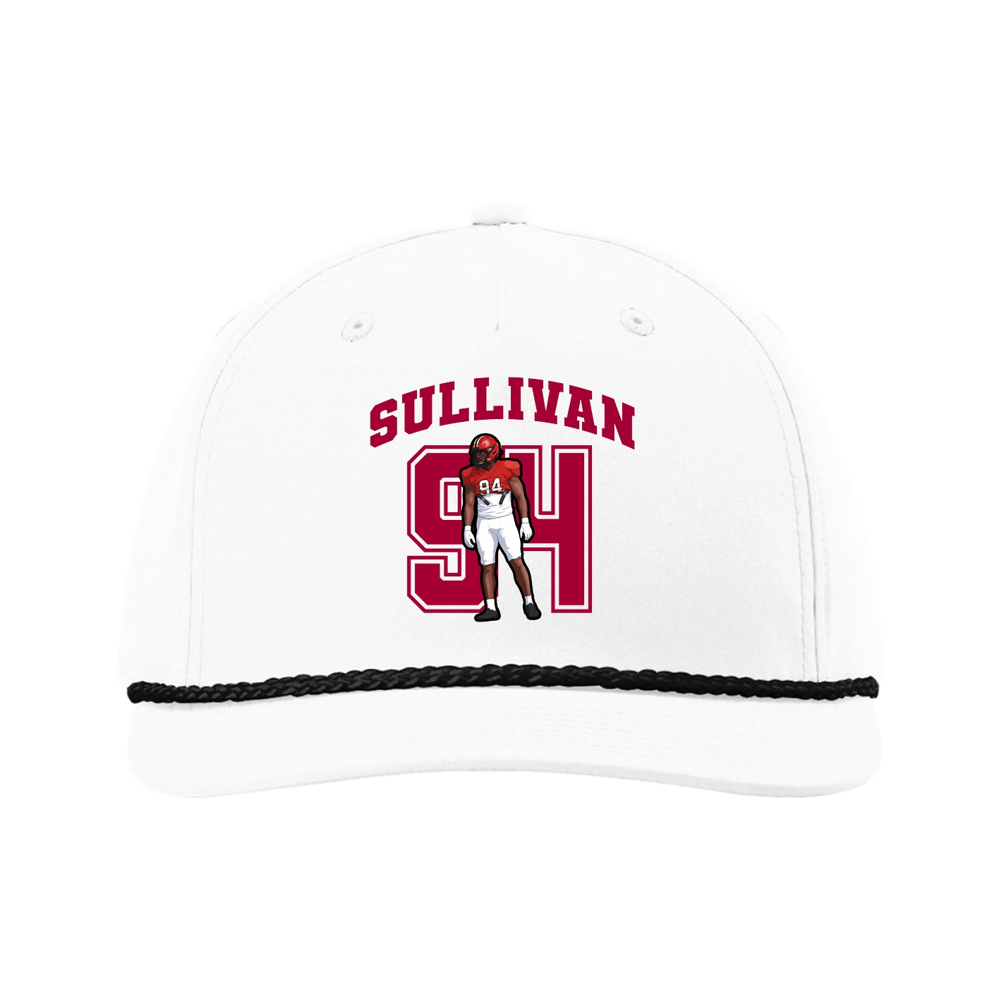 Five-Panel Classic Rope Cap — Number in White