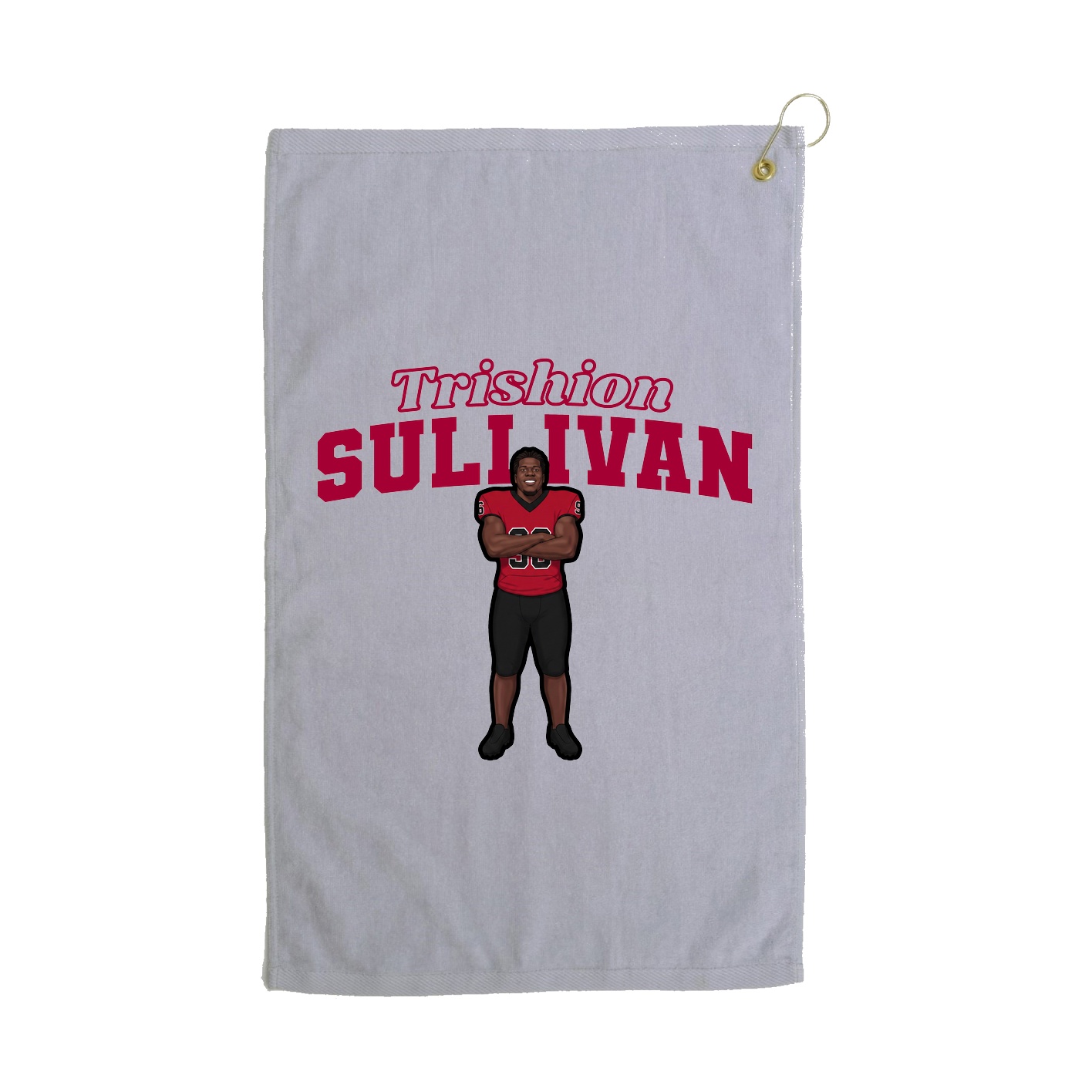 Golf Towel — Name Arch in Grey