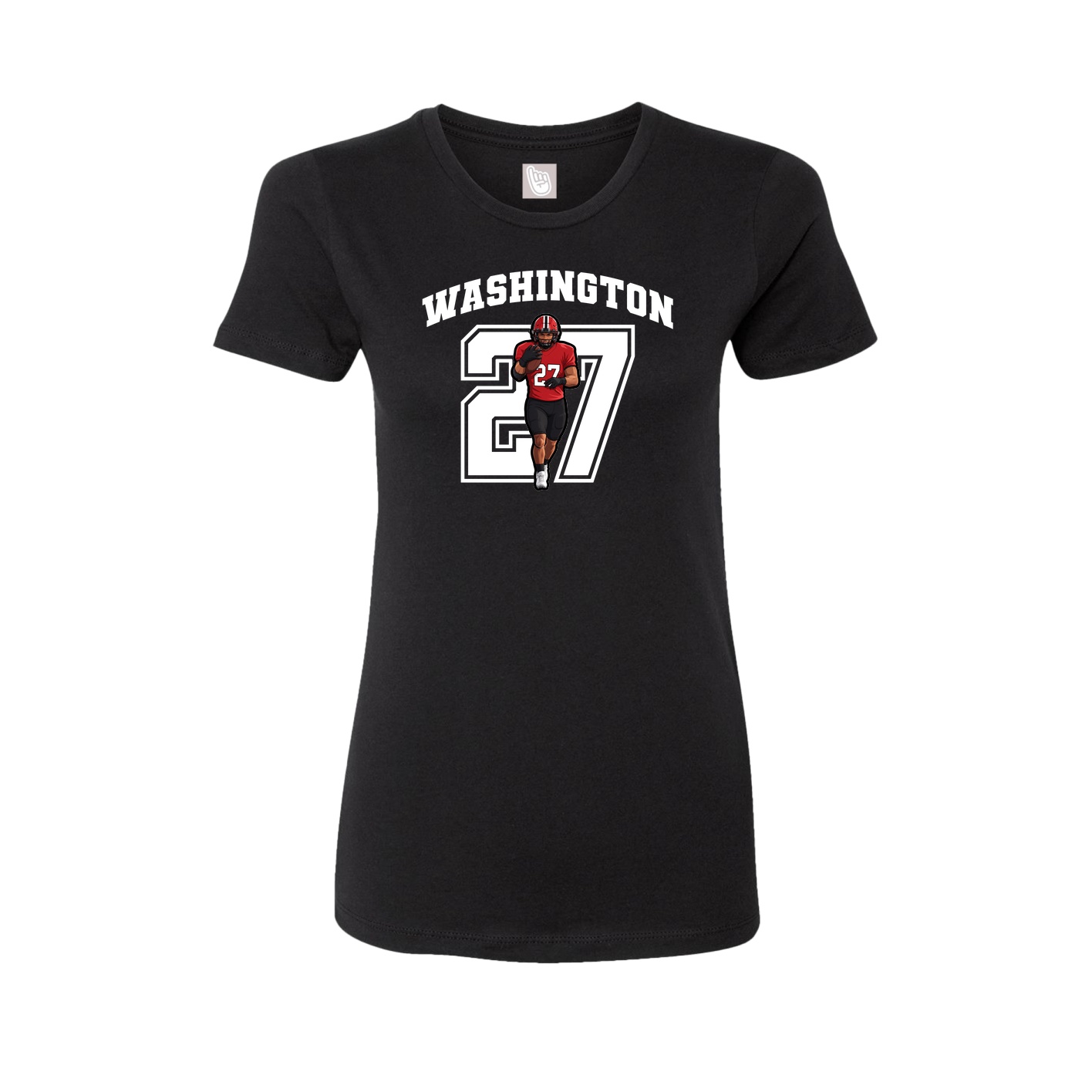 Fitted Women's Tee — Number in Black