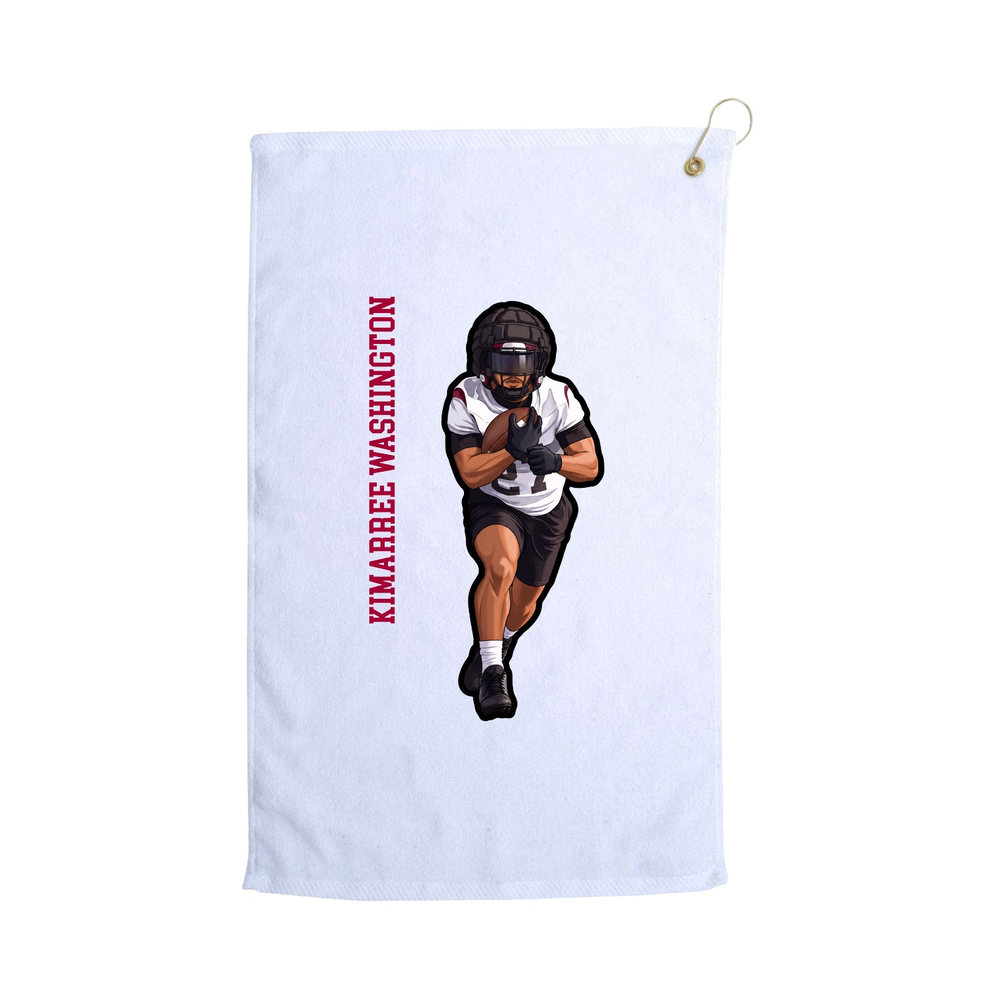 Golf Towel — Name Vertical in White