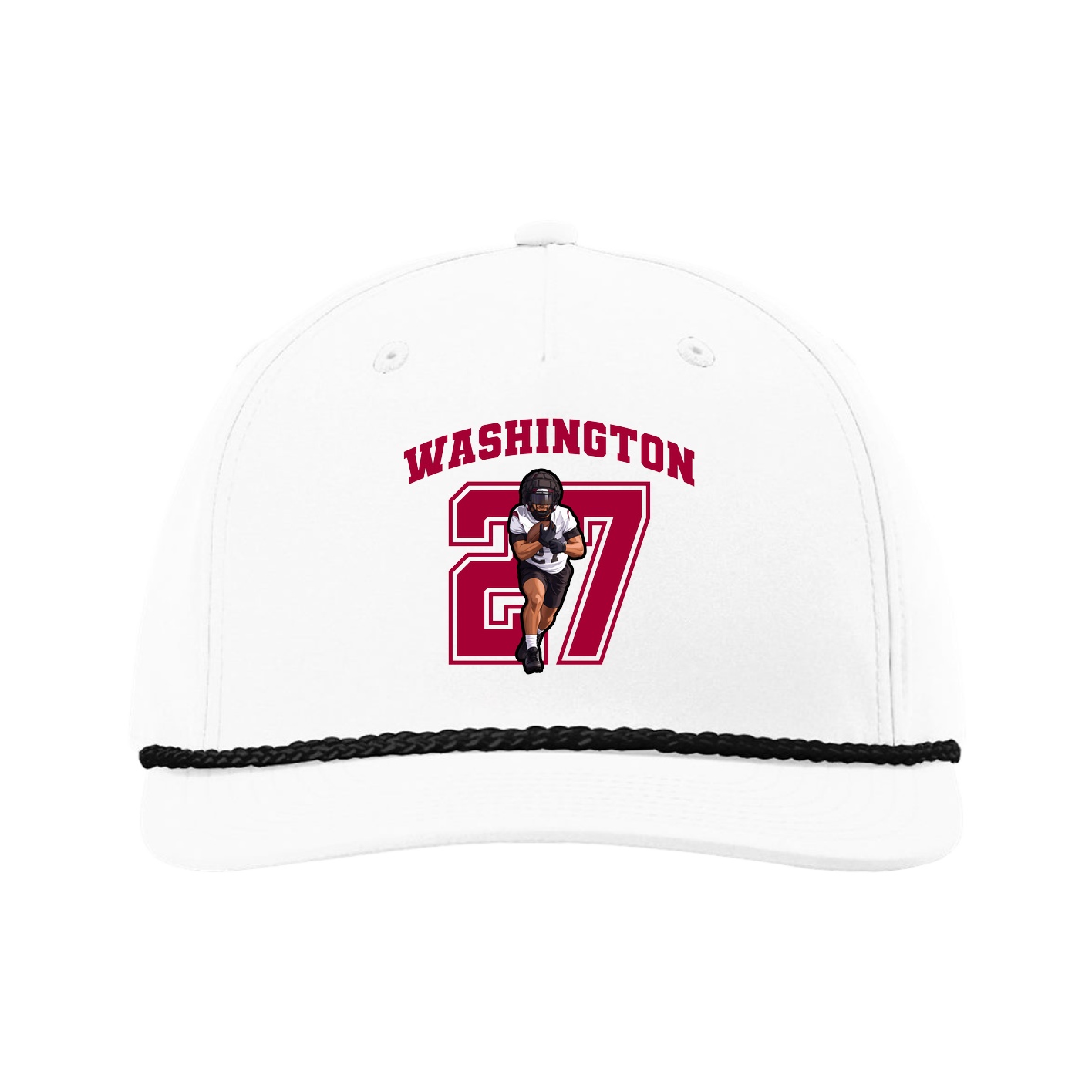 Five-Panel Classic Rope Cap — Number in White