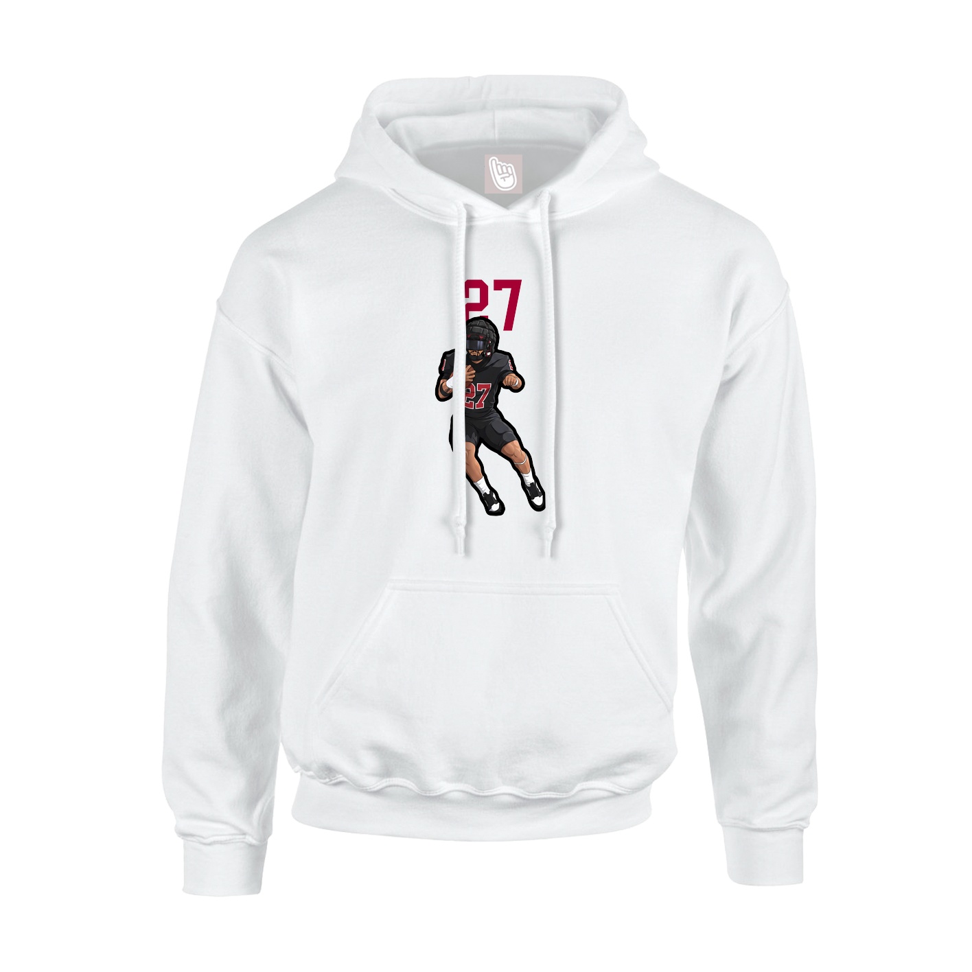 Youth Hoodie — Number Top in White