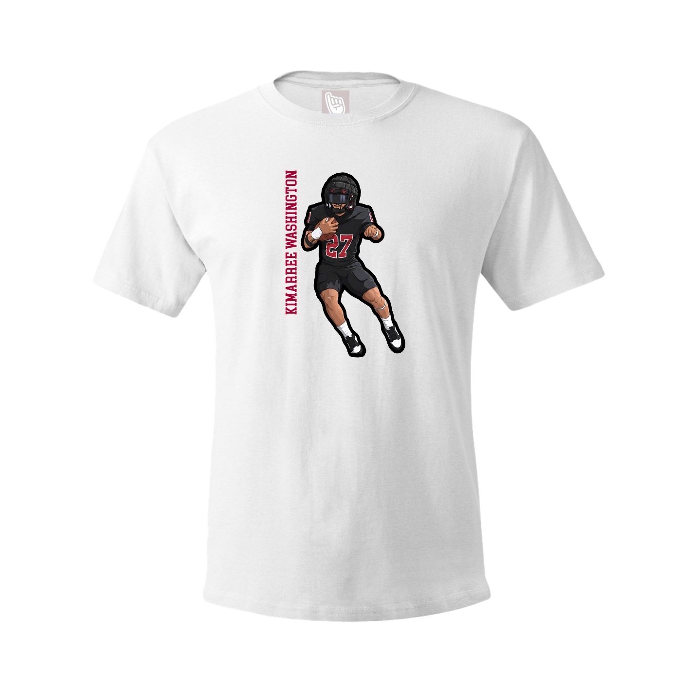 Youth Tee — Name Vertical in White