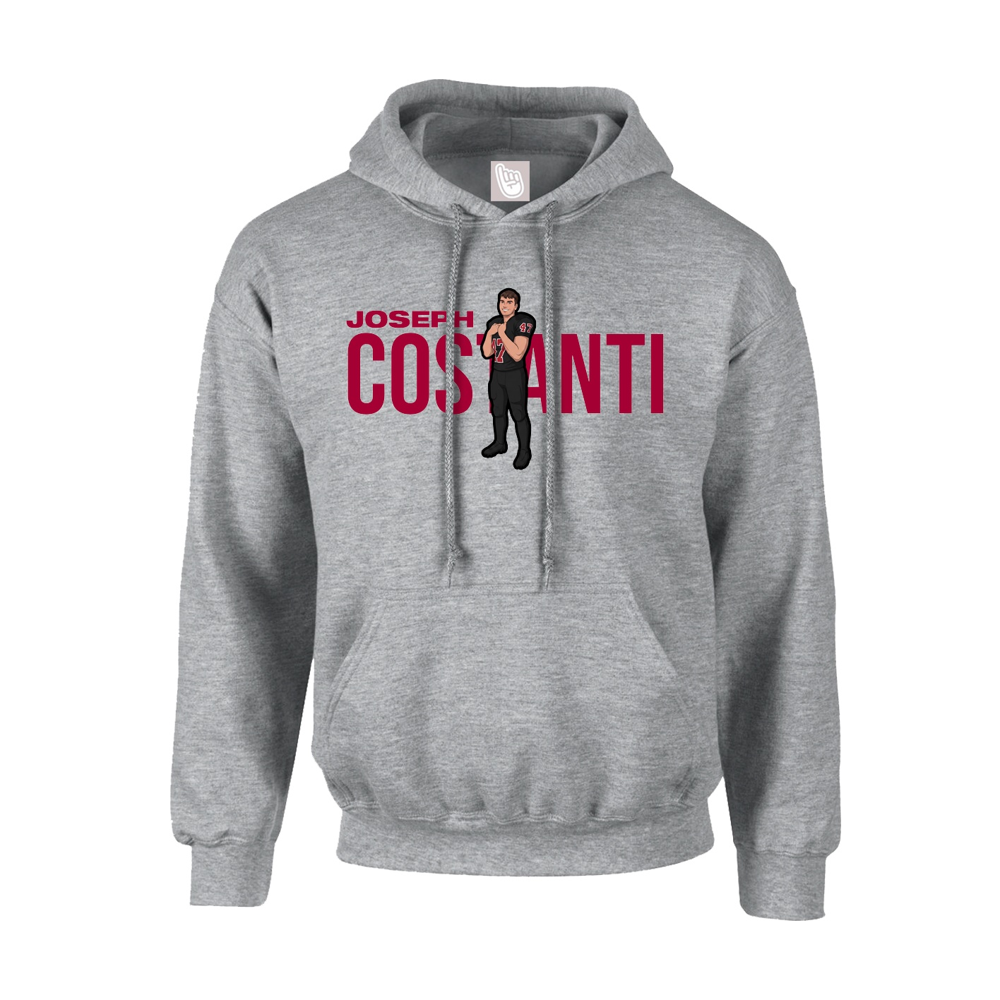 Hoodie — Player Name in Grey