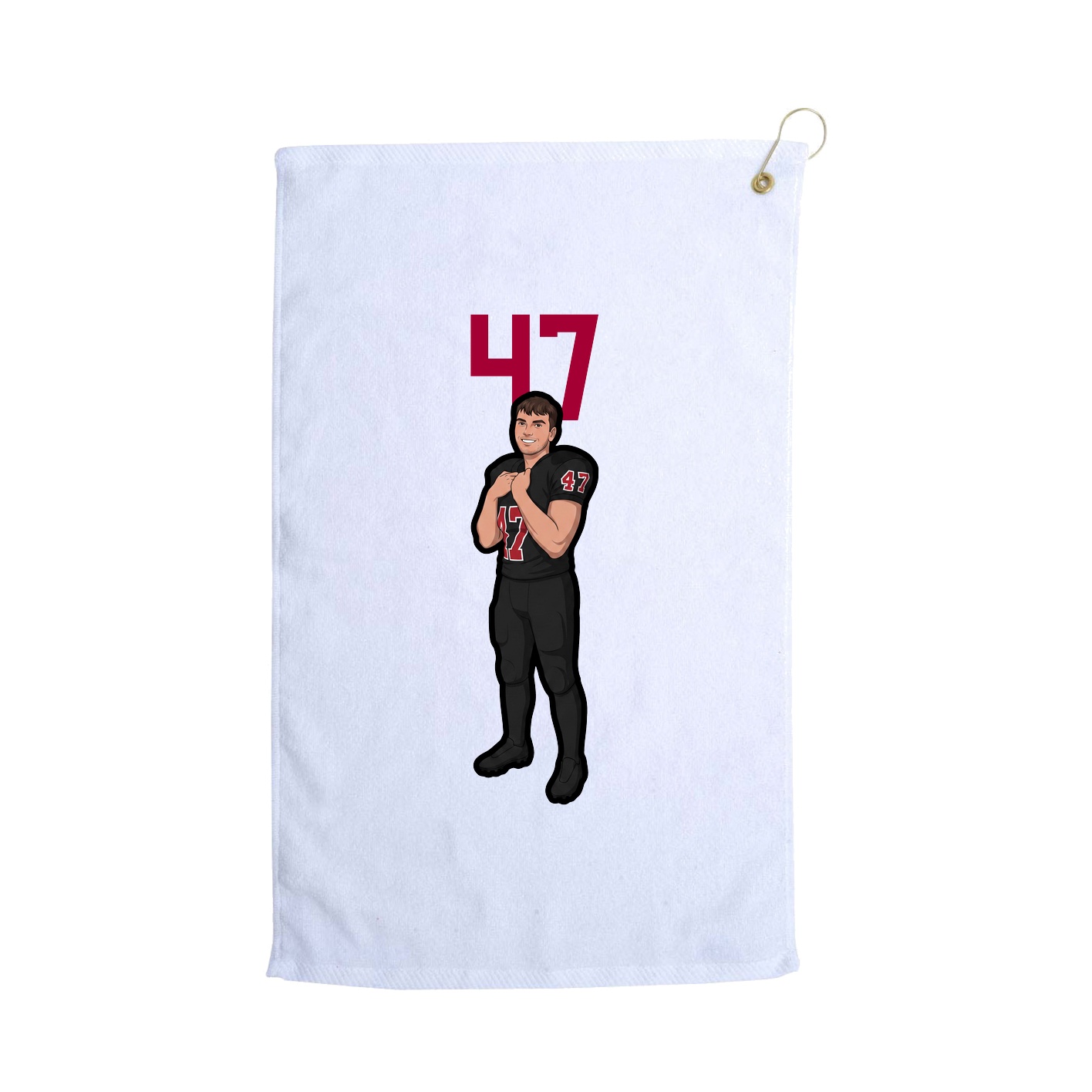 Golf Towel — Number Top in White
