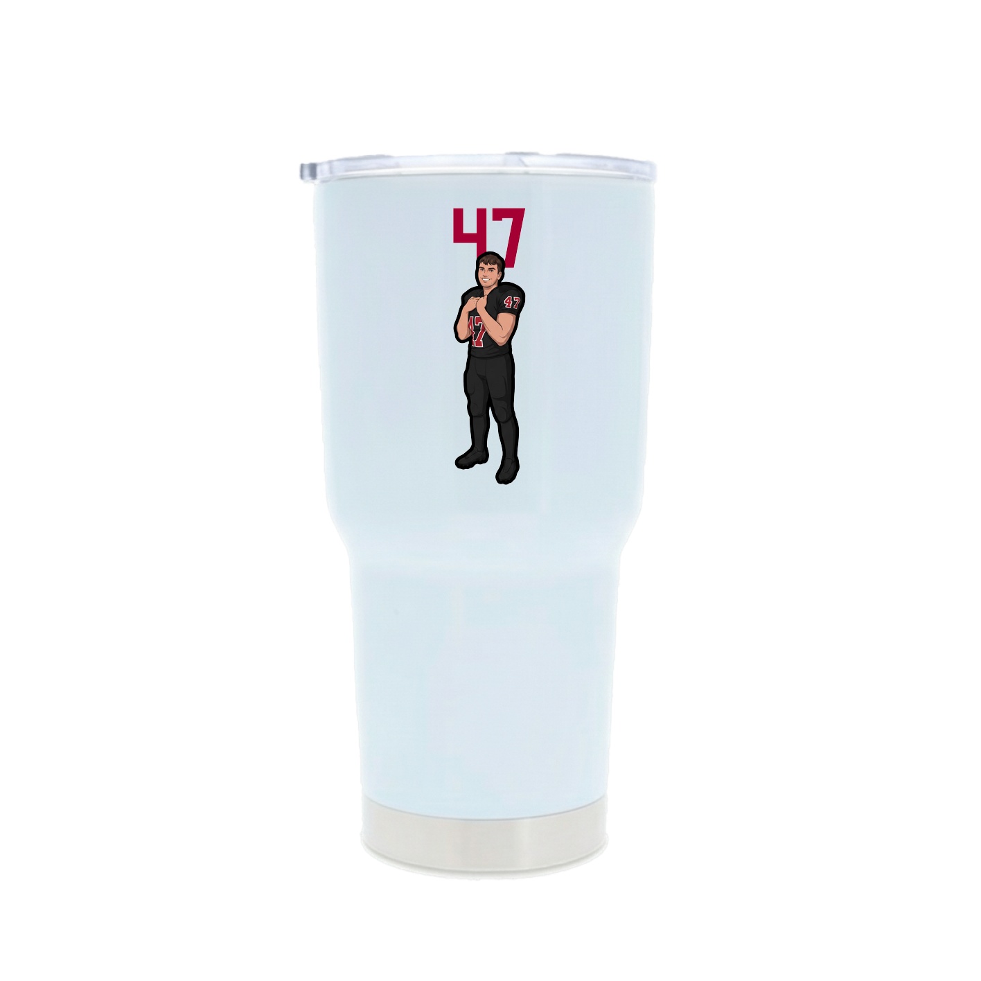 30oz Stainless Steel Tumbler — Number Top in White