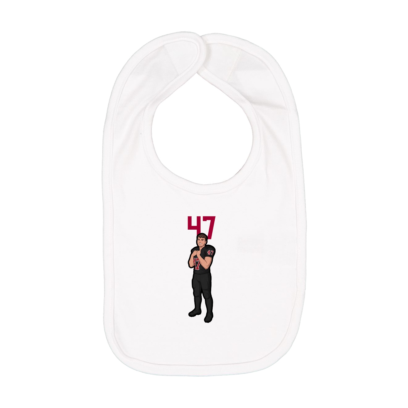 Infant Bib — Number Top in White