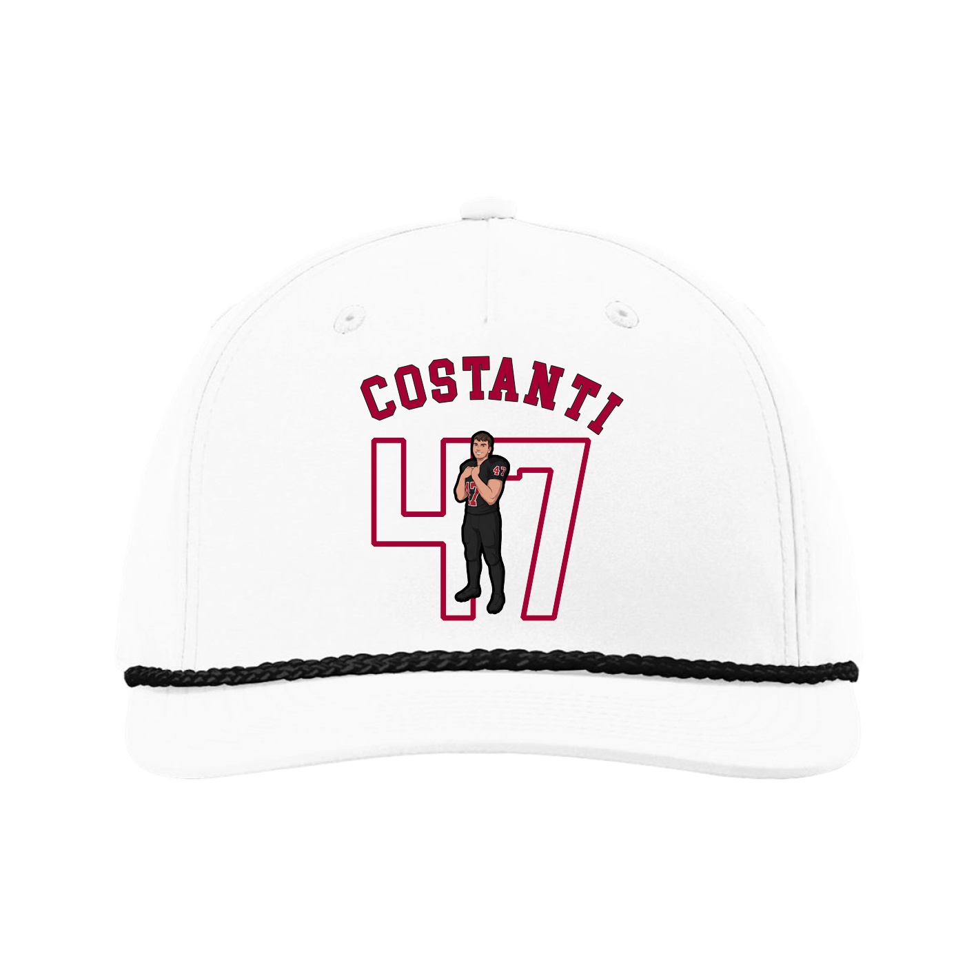 Five-Panel Classic Rope Cap — Shirsey Arch in White