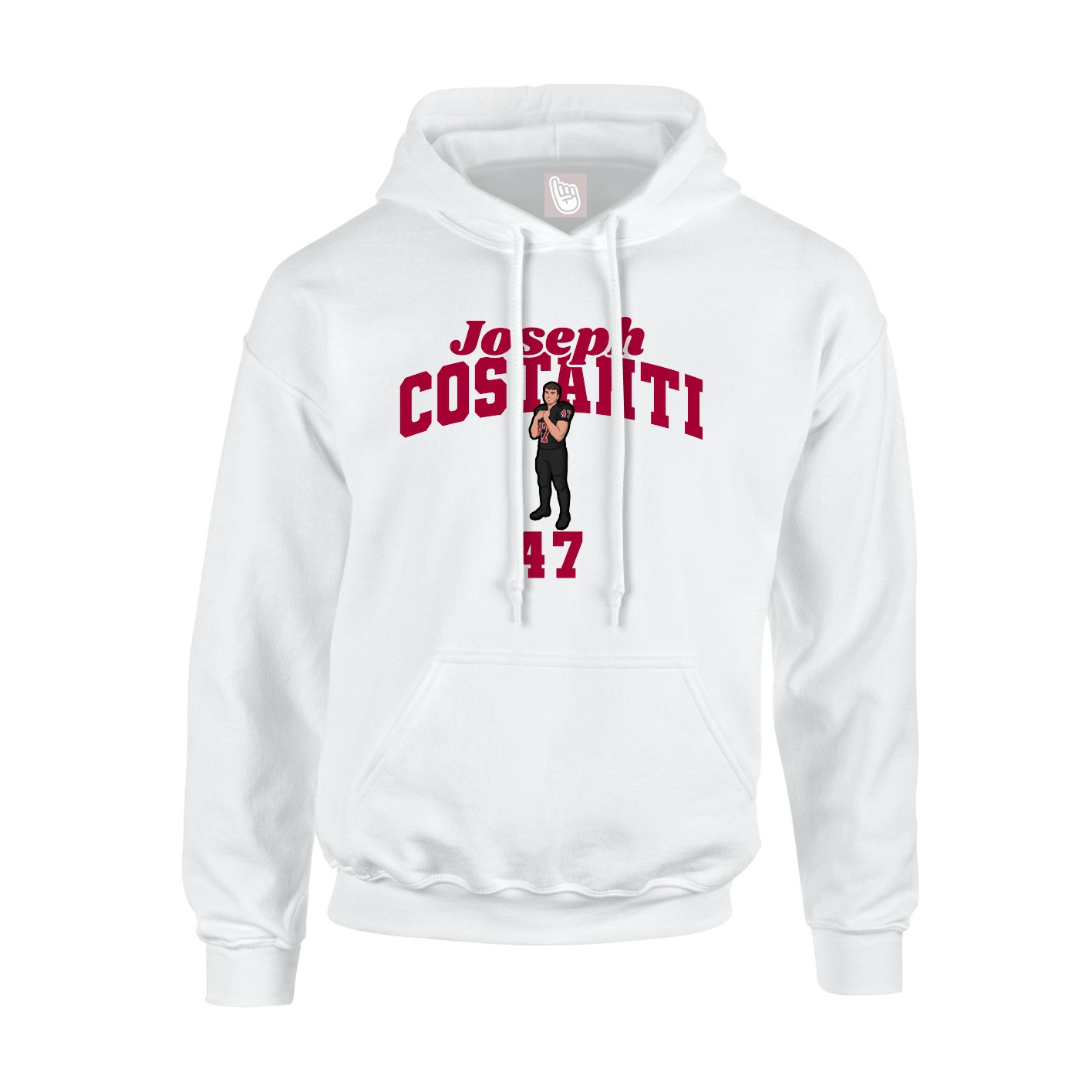 Youth Hoodie — Signature Arch in White