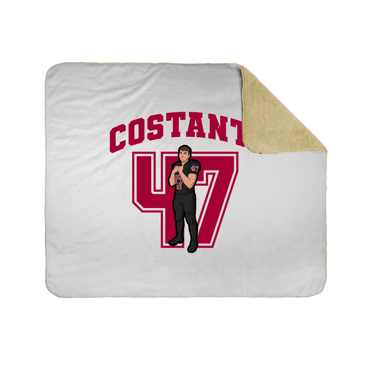 Throw Blanket — Number in White