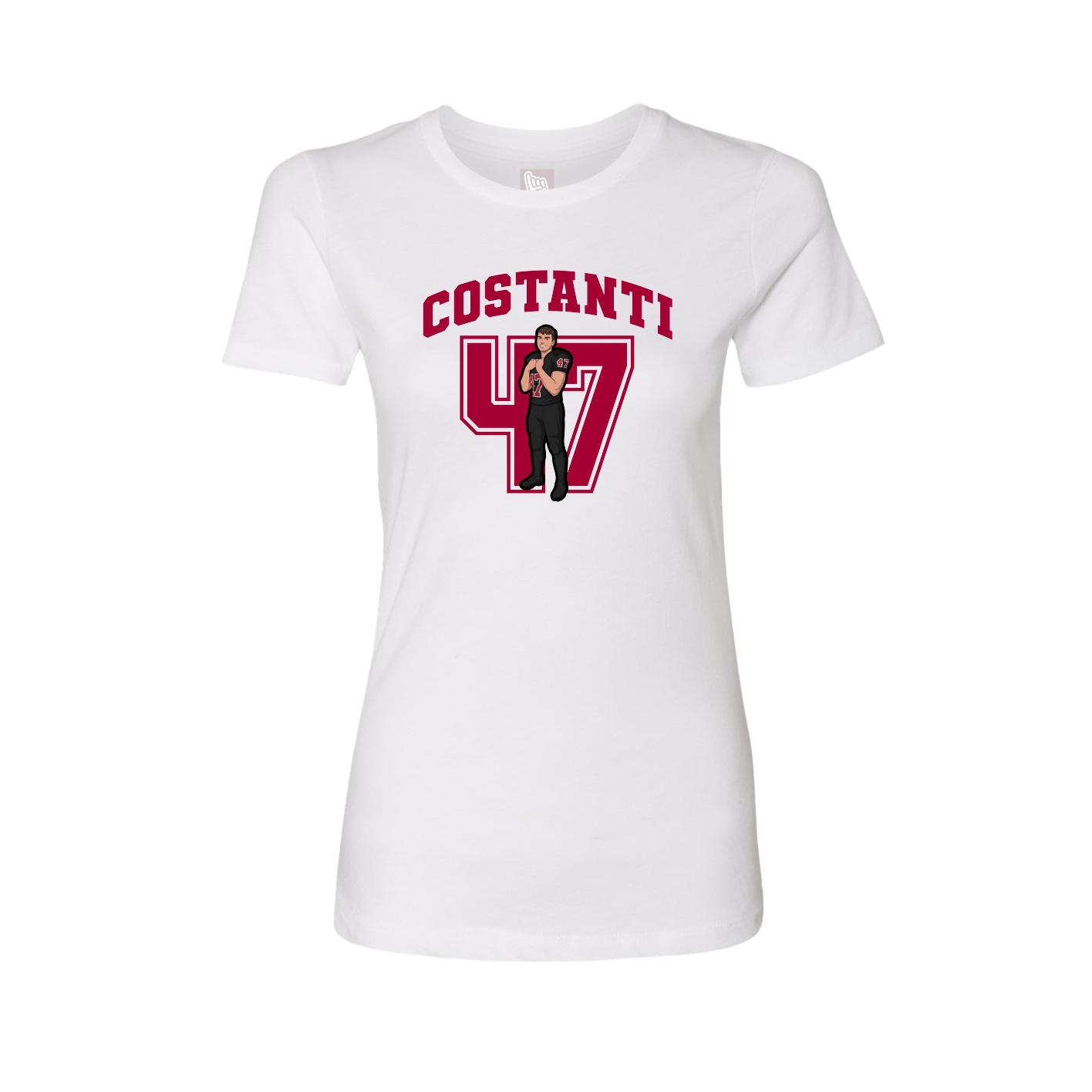 Fitted Women's Tee — Number in White