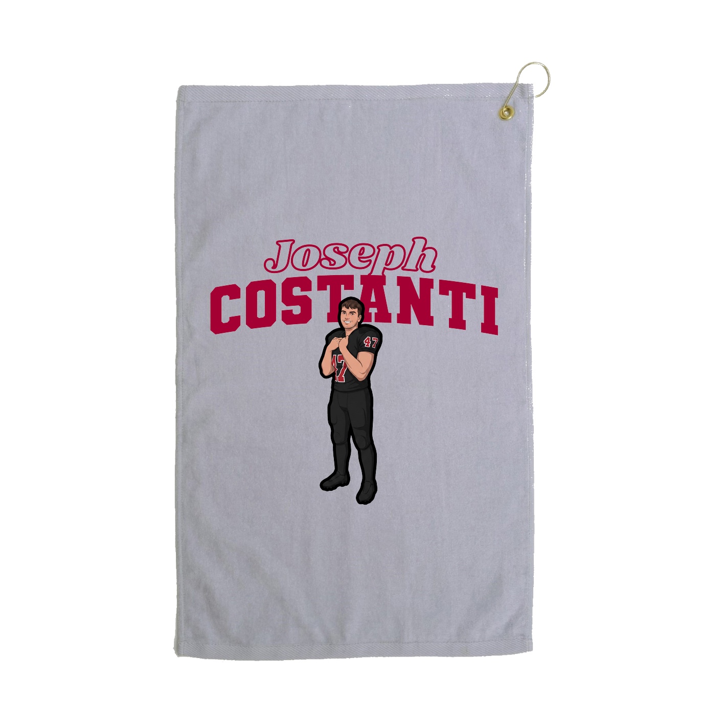 Golf Towel — Name Arch in Grey
