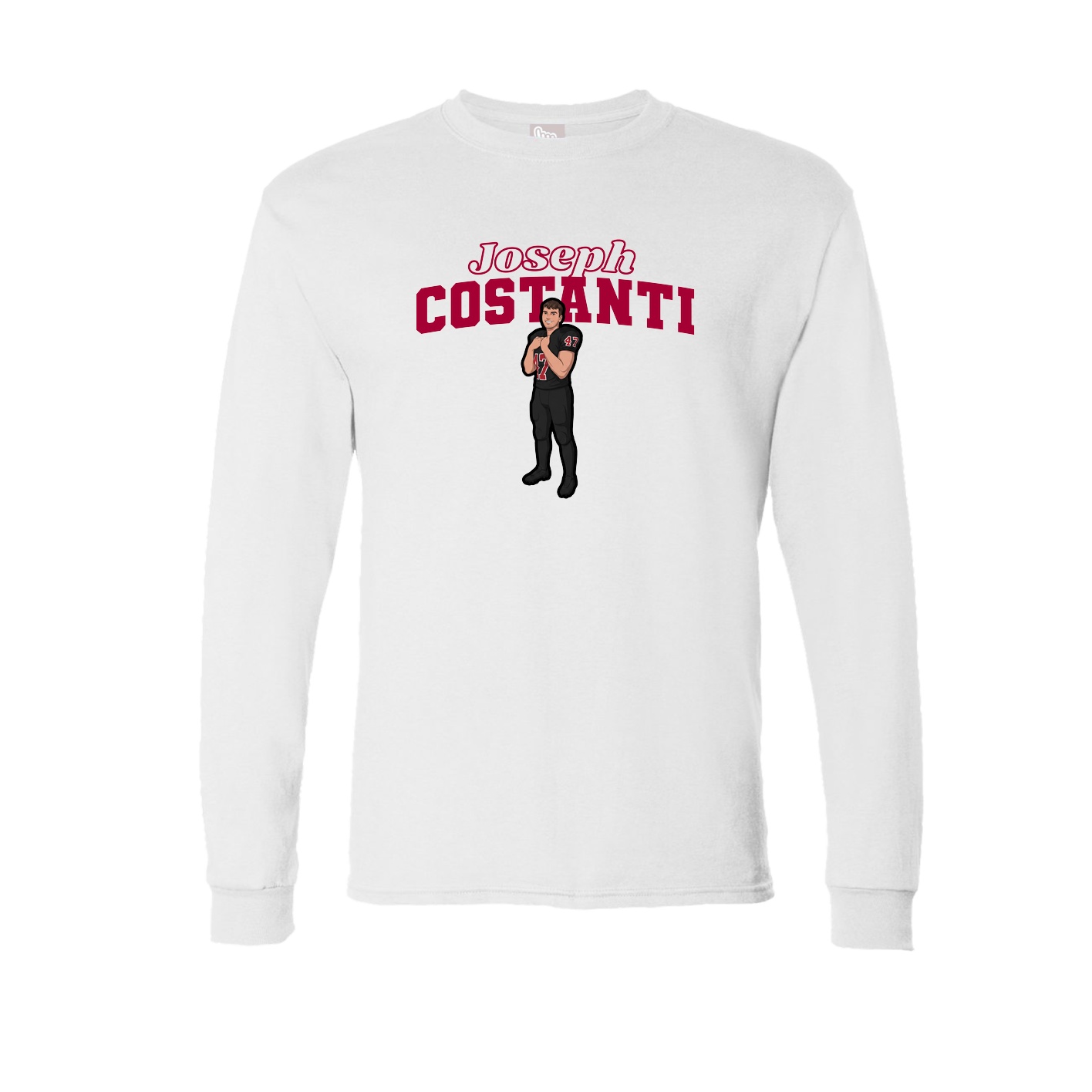 Long Sleeve Tee — Name Arch in White