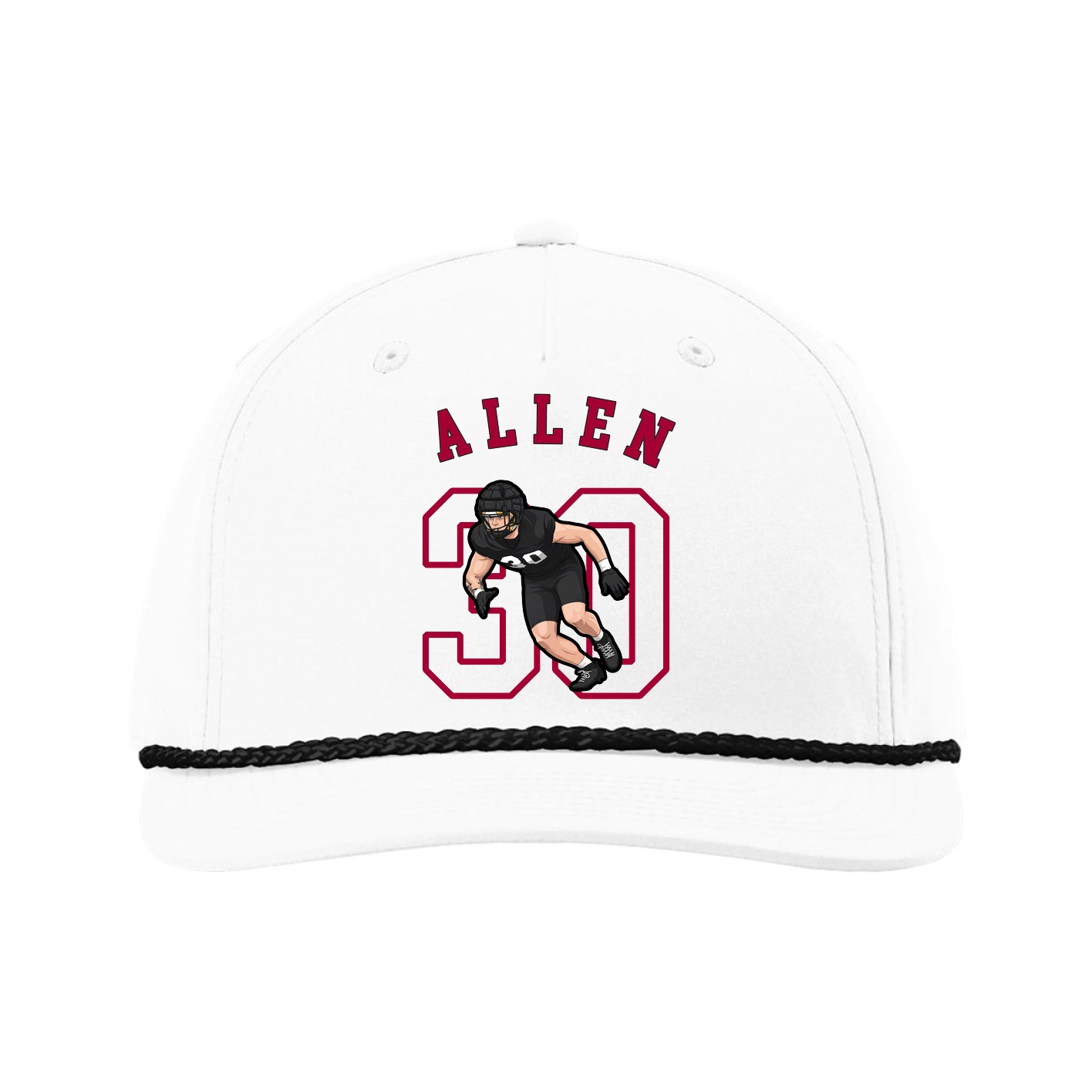 Five-Panel Classic Rope Cap — Shirsey Arch in White