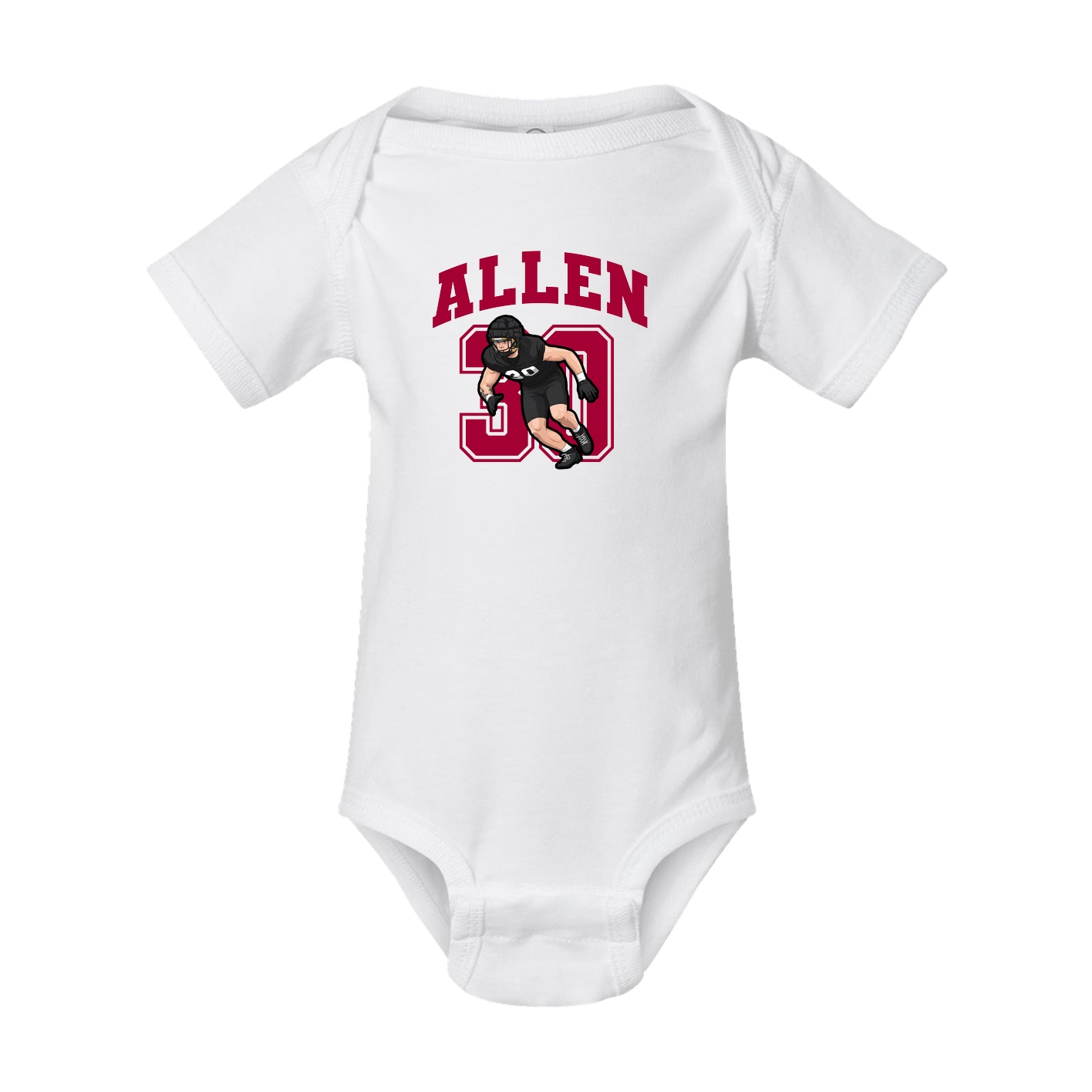Baby Onesie — Number in White