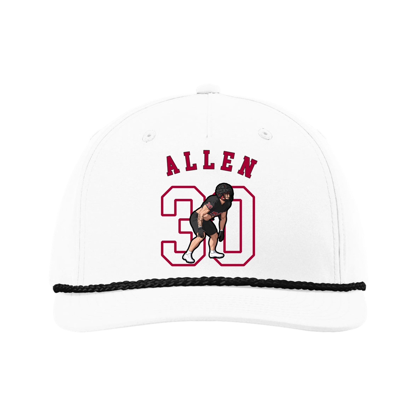 Five-Panel Classic Rope Cap — Shirsey Arch in White