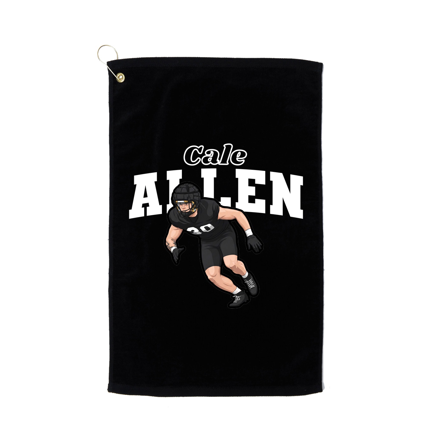 Golf Towel — Name Arch in Black