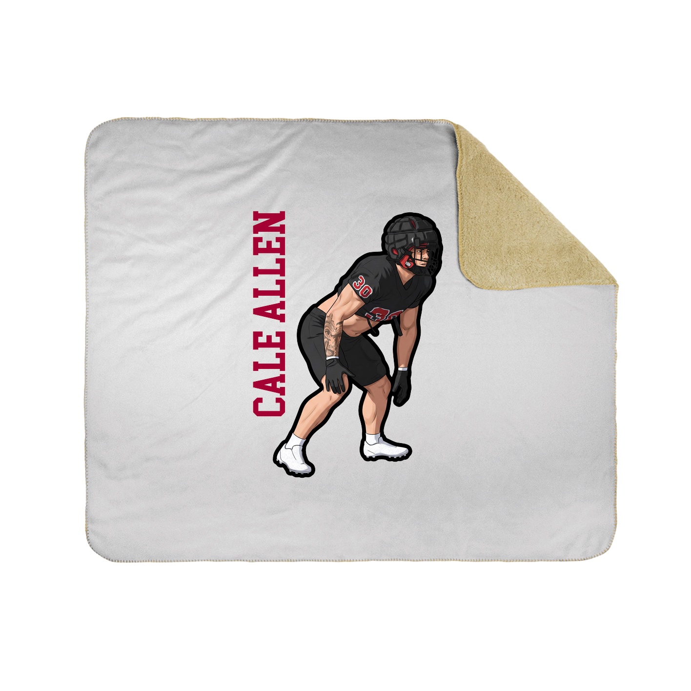 Throw Blanket — Name Vertical in White