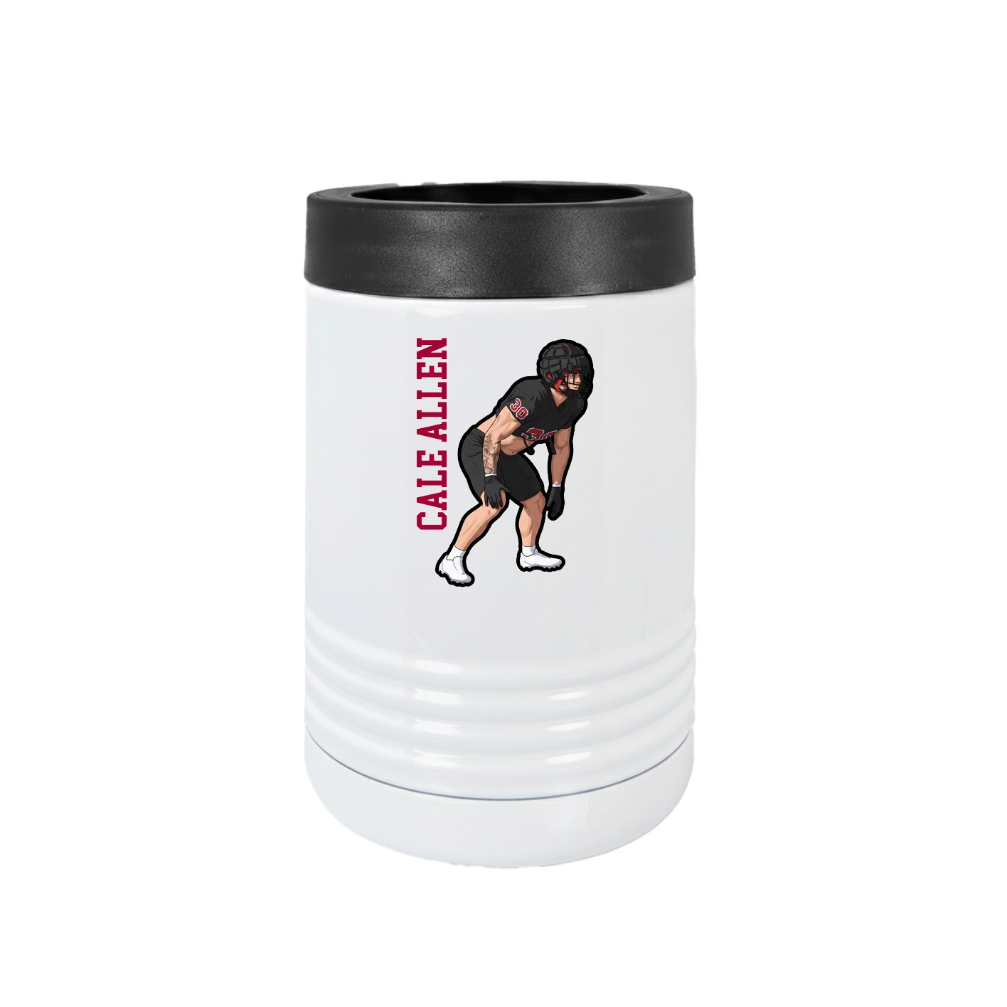 Beverage Holder — Name Vertical in White