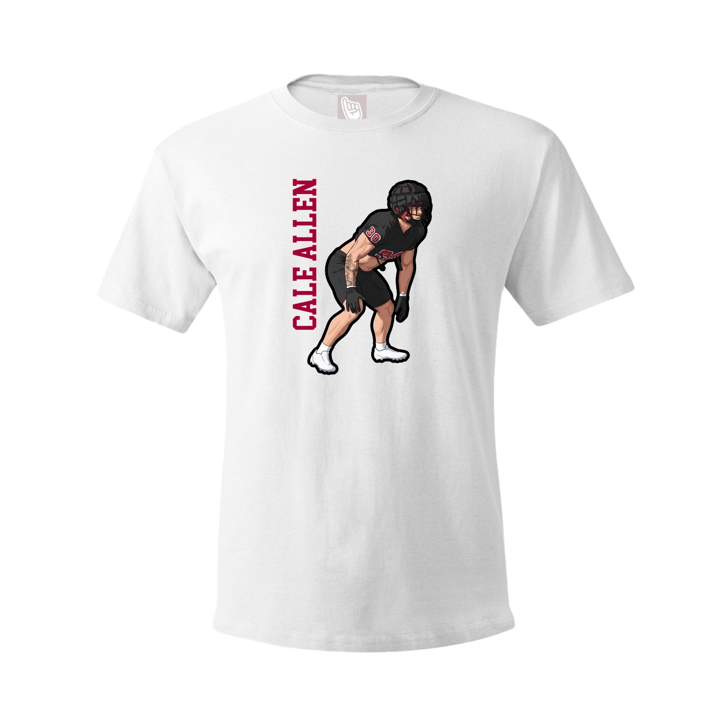 Tee — Name Vertical in White