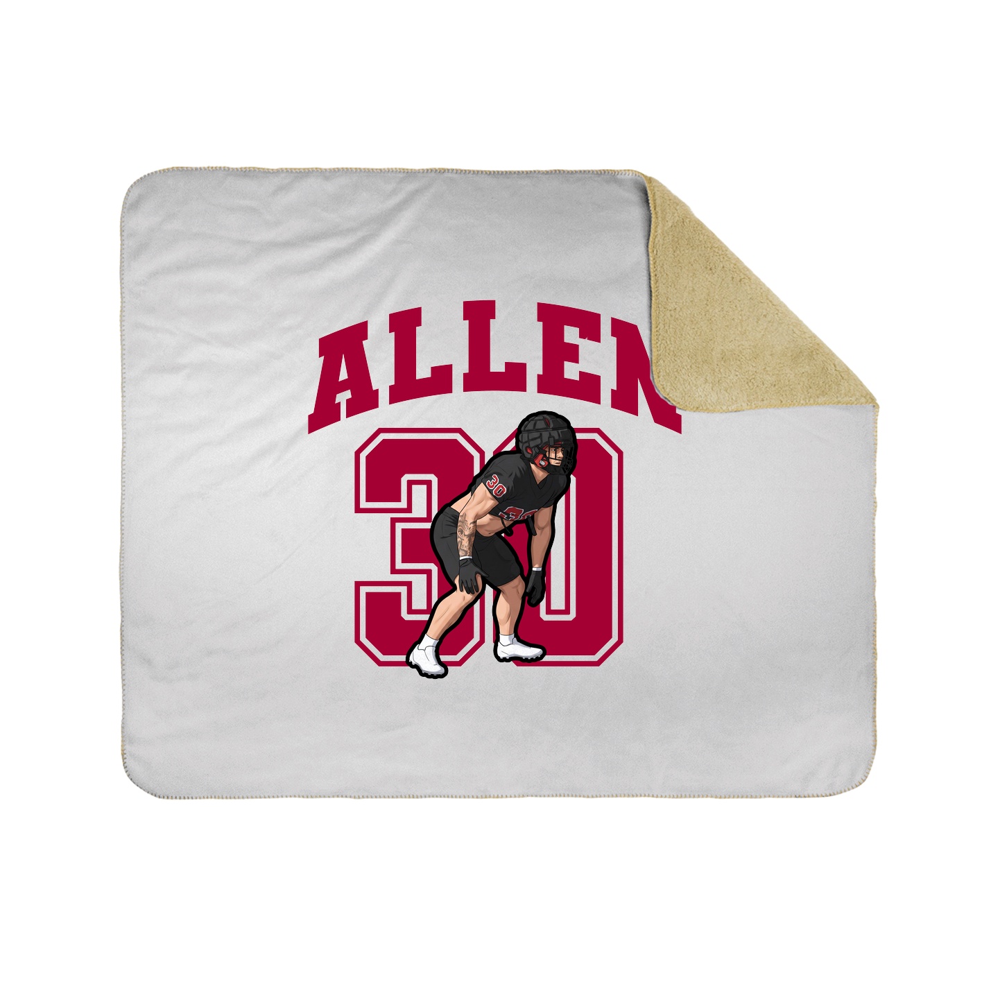 Throw Blanket — Number in White