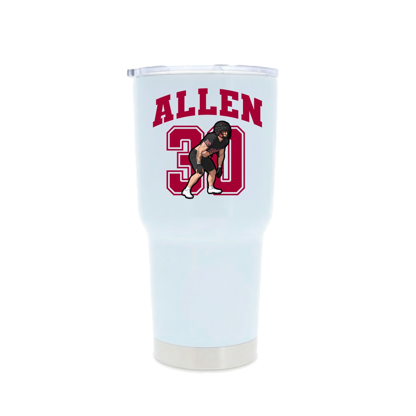 30oz Stainless Steel Tumbler — Number in White