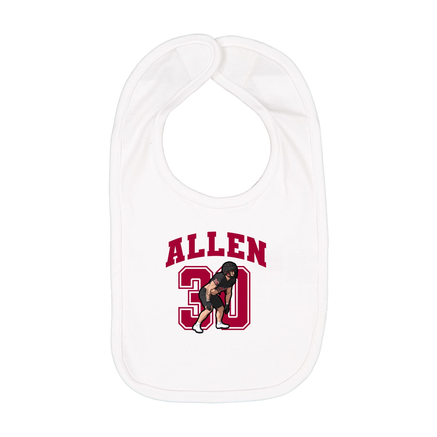 Infant Bib — Number in White