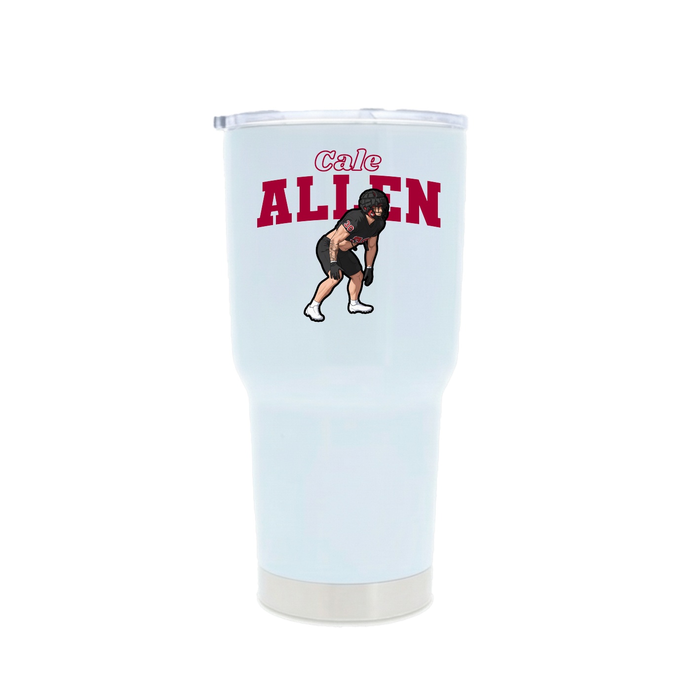 30oz Stainless Steel Tumbler — Name Arch in White