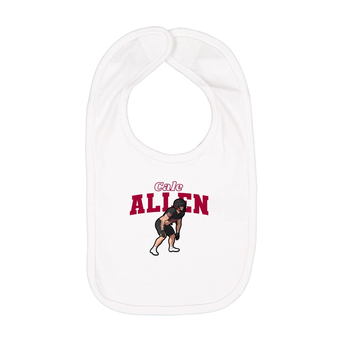 Infant Bib — Name Arch in White
