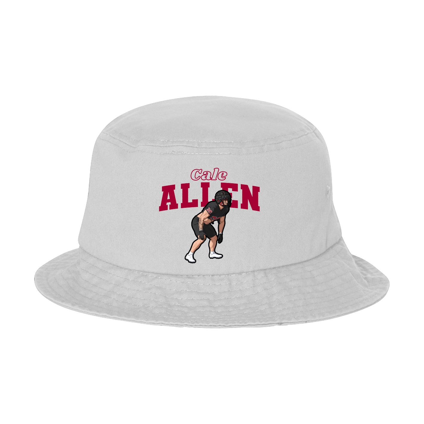 Bucket Cap — Name Arch in White