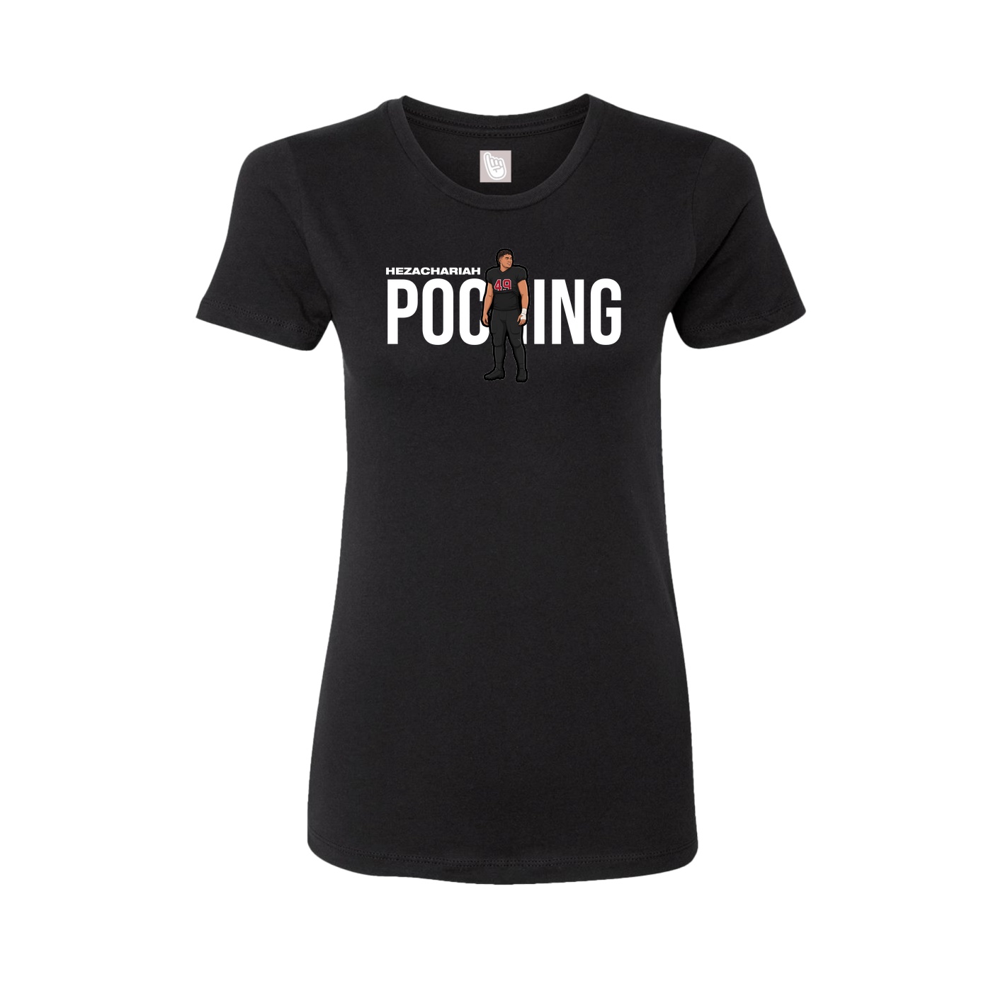 Fitted Women's Tee — Player Name in Black