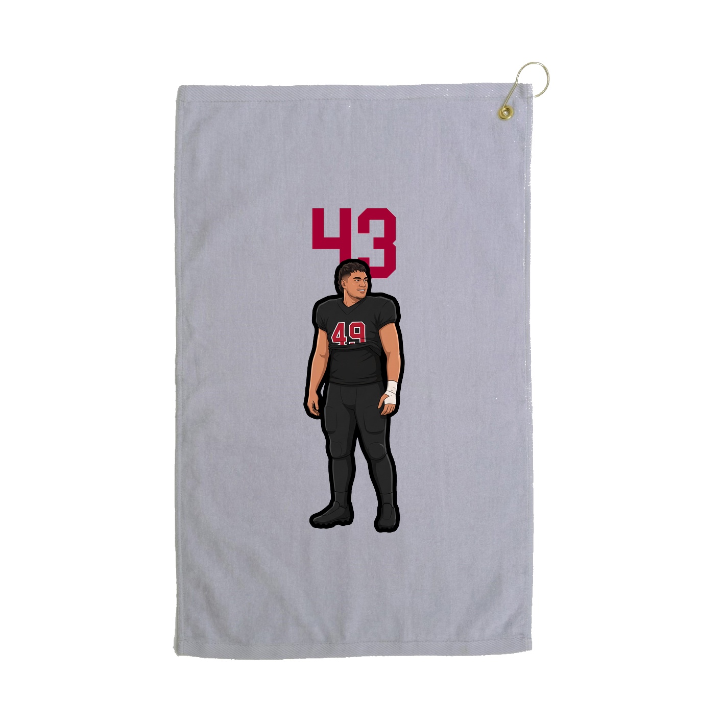 Golf Towel — Number Top in Grey