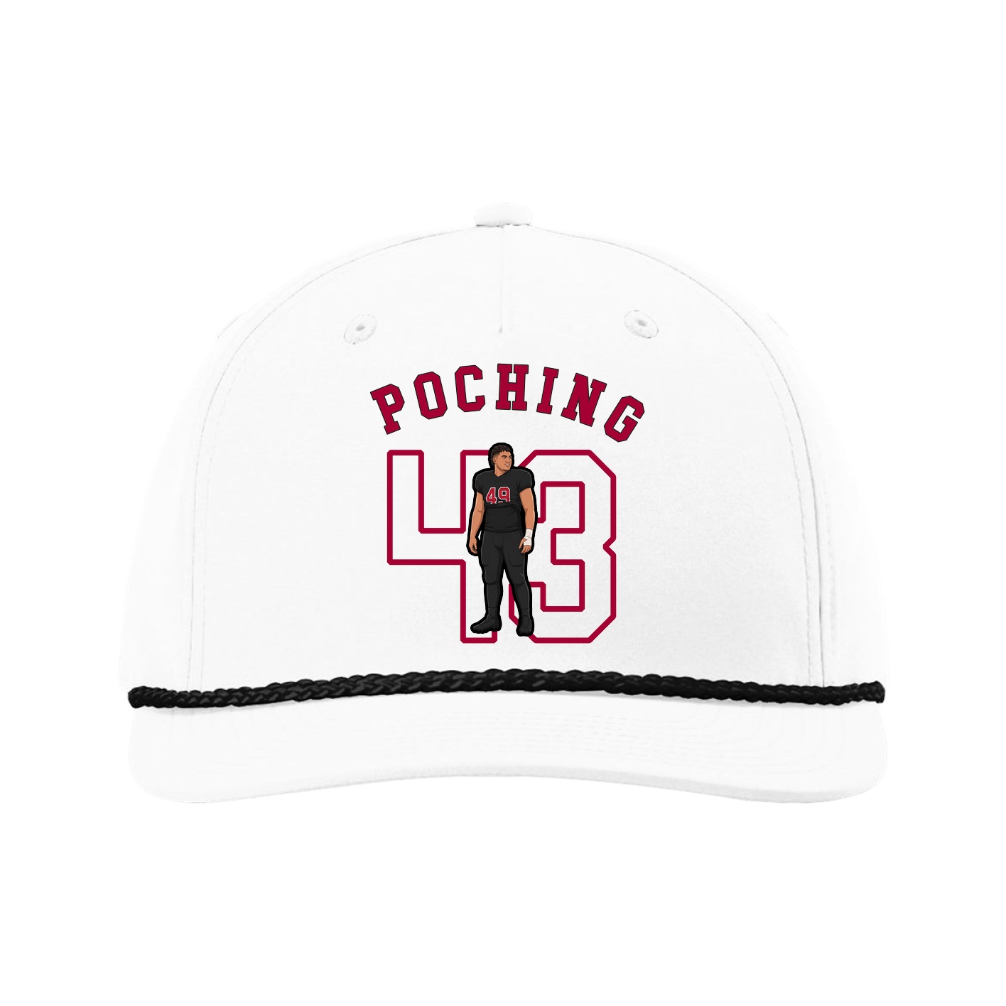 Five-Panel Classic Rope Cap — Shirsey Arch in White