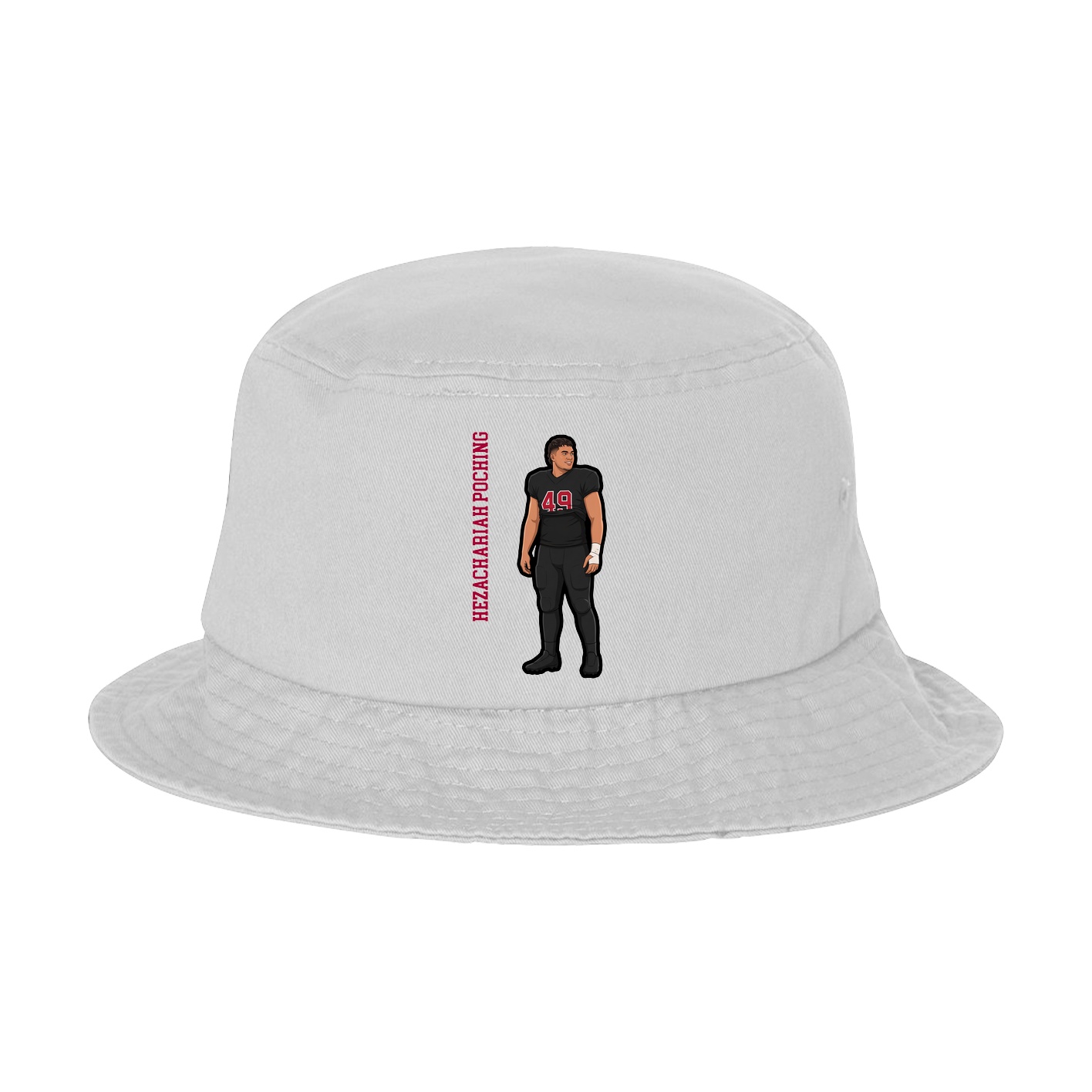 Bucket Cap — Name Vertical in White