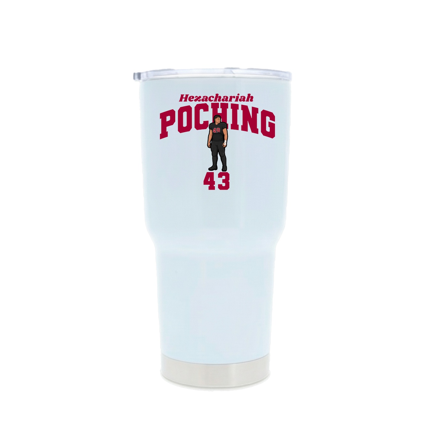 30oz Stainless Steel Tumbler — Signature Arch in White