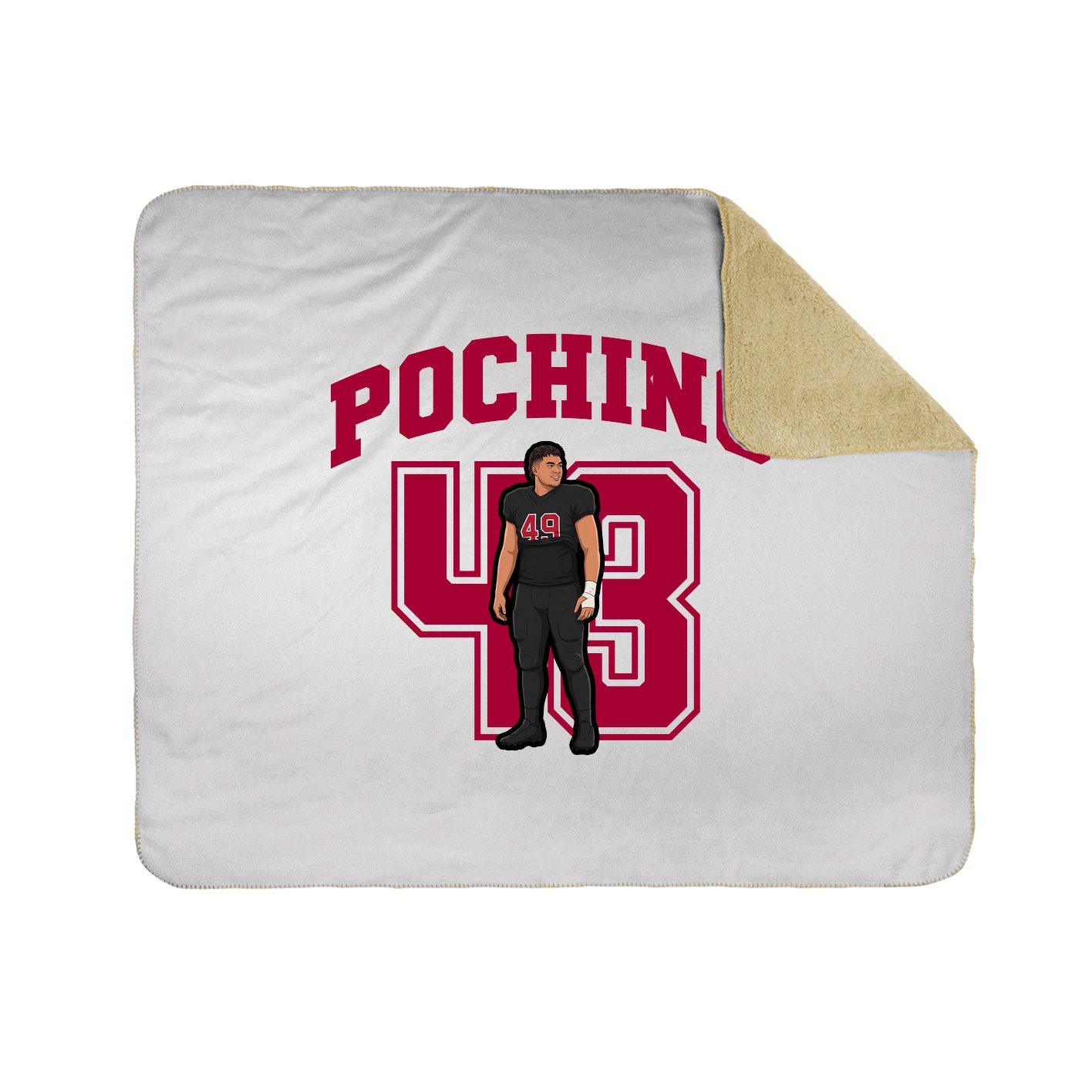 Throw Blanket — Number in White