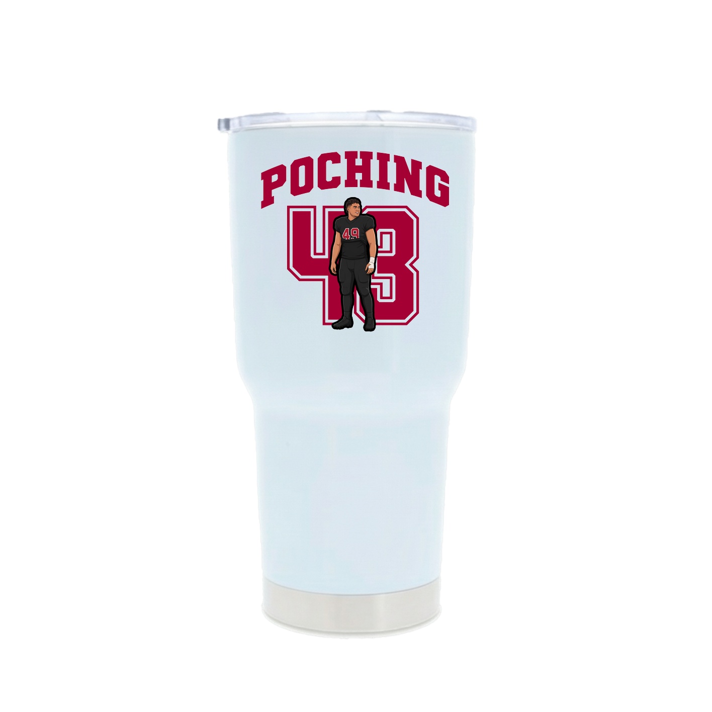 30oz Stainless Steel Tumbler — Number in White